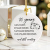 Celebrate a Decade of Love: Personalized 10th Anniversary Ceramic Ornament with Timeless Ring Design - Image 6