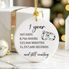 Personalized 1st Anniversary Ceramic Ornament - Celebrating One Year of Love with Custom Engraving - Image 6