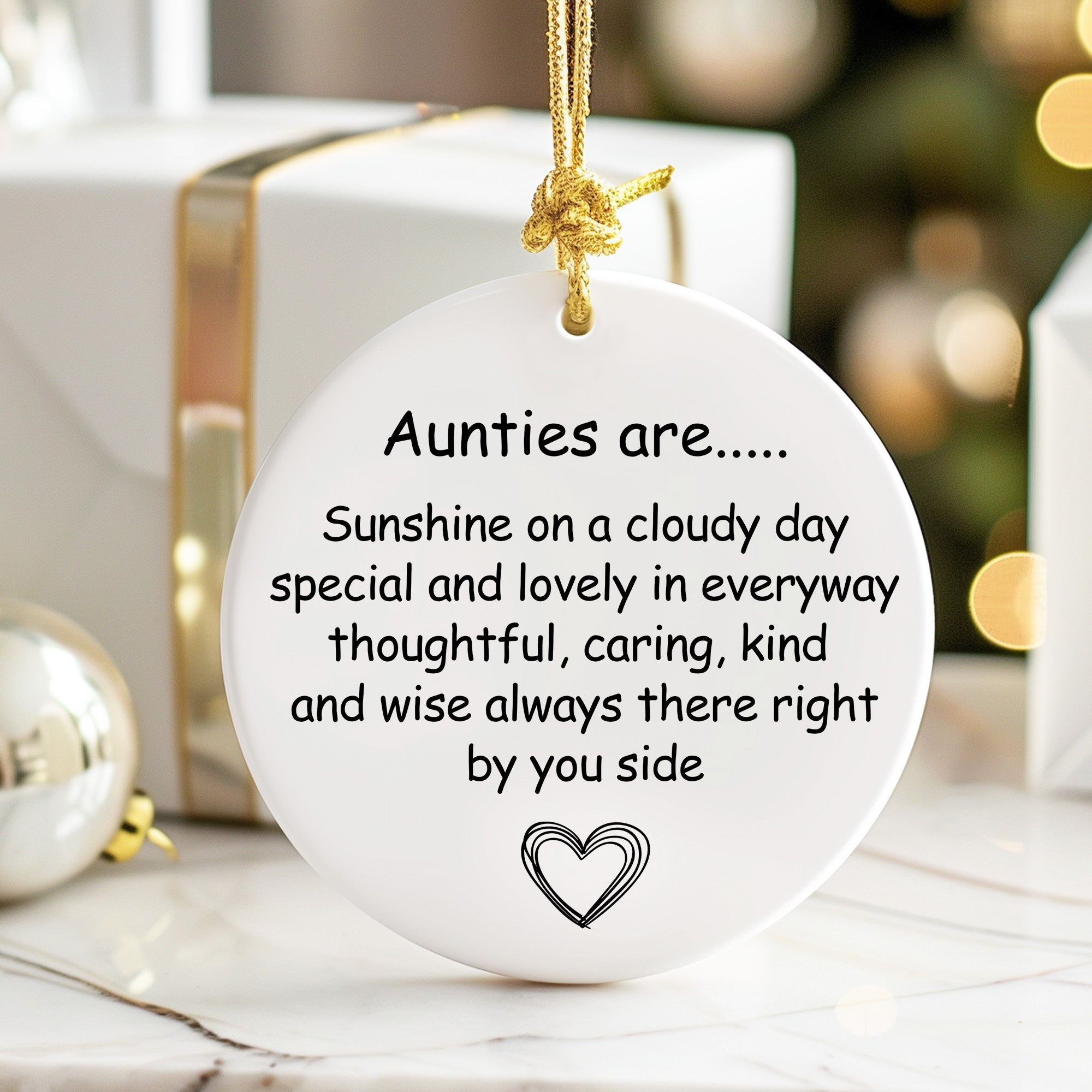 Handcrafted Auntie Ceramic Ornament with Heartfelt Message - Perfect Gift for Aunts, Personalized Keepsake for Special Occasions - Image 6