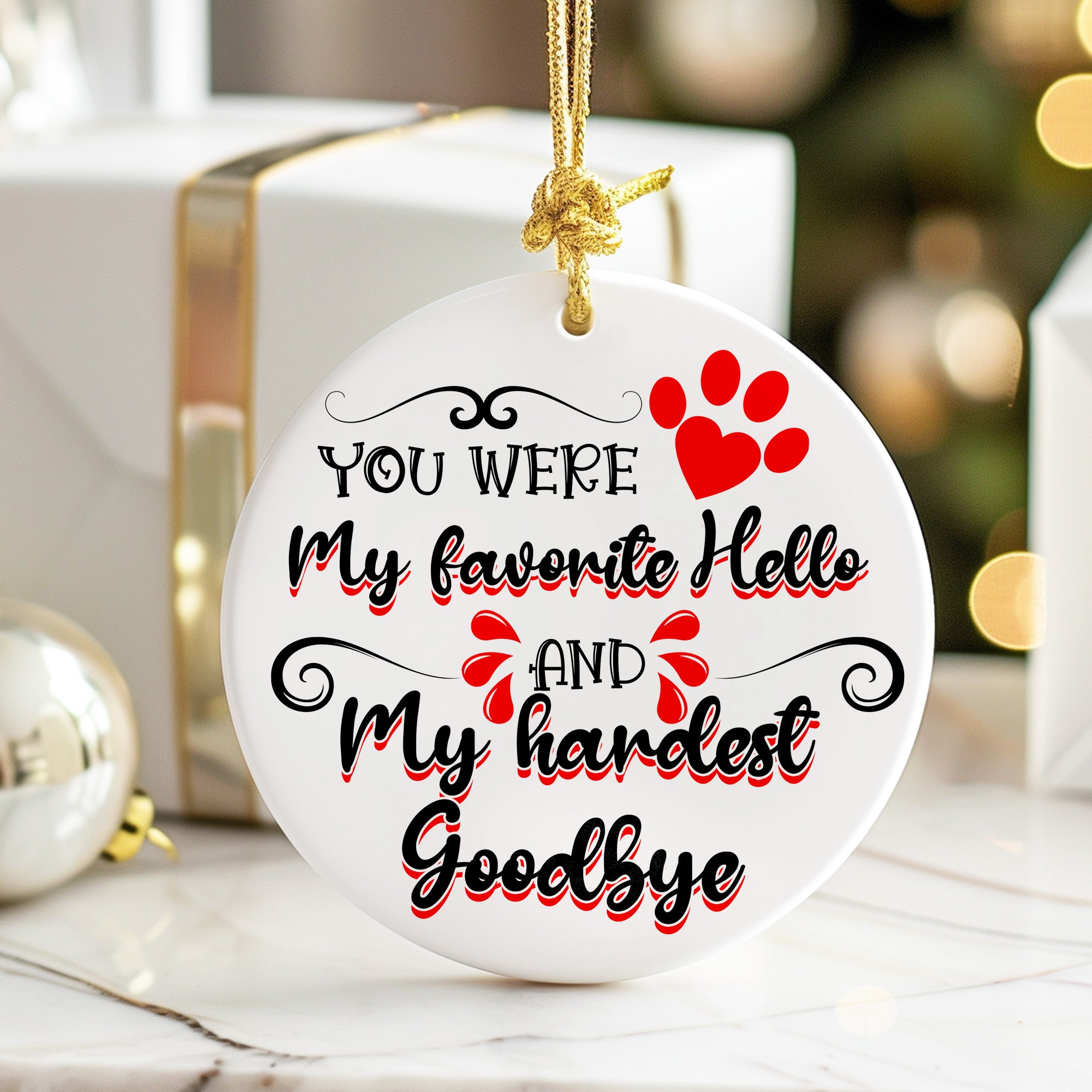Personalized Pet Memorial Ceramic Ornament – Heartfelt Tribute Keepsake with Customizable Text and Elegant Design - Image 6