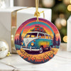 Personalized Merry Christmas Ceramic Ornament with Retro Van Design - Perfect Customized Gift for Adventurous Souls - Image 6