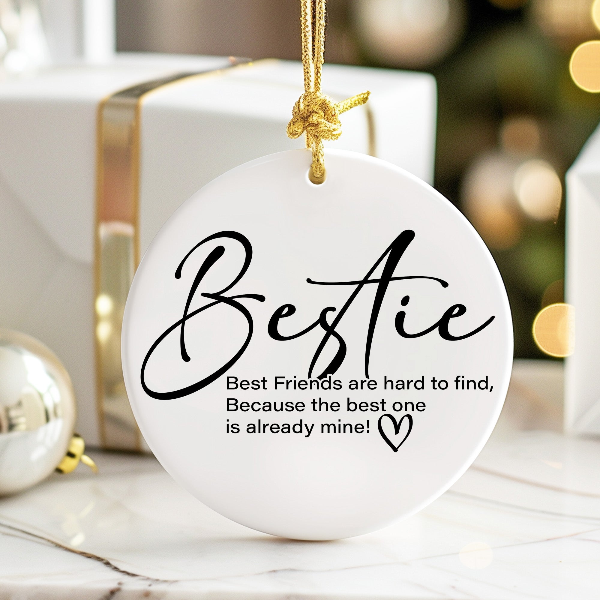 "Personalized Best Friend Ceramic Ornament - Customized Keepsake for Special Friendship Moments" - Image 6