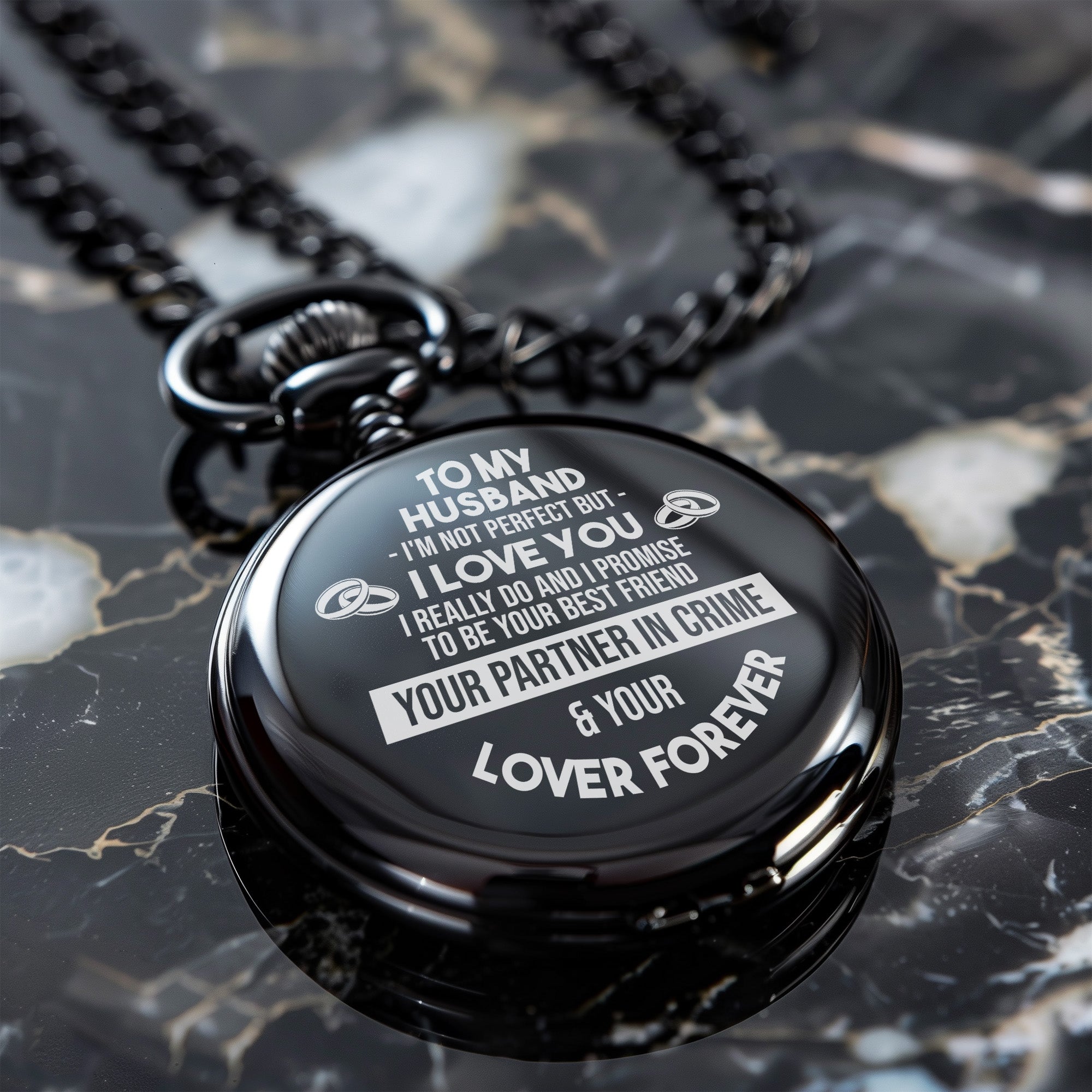 Timeless Love: Personalized Engraved Pocket Watch for Your Husband – Handmade Keepsake Gift - Image 6