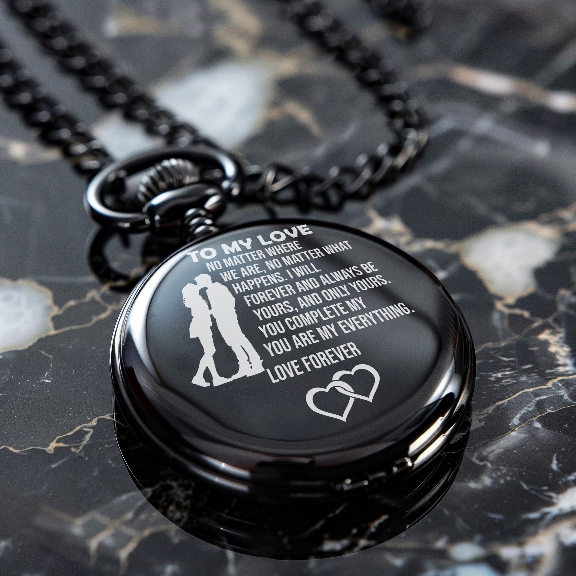 Personalized "To My Love" Engraved Pocket Watch - Timeless Gift for Him or Her - Perfect for Anniversaries, Birthdays, and Special Occasions - Image 6