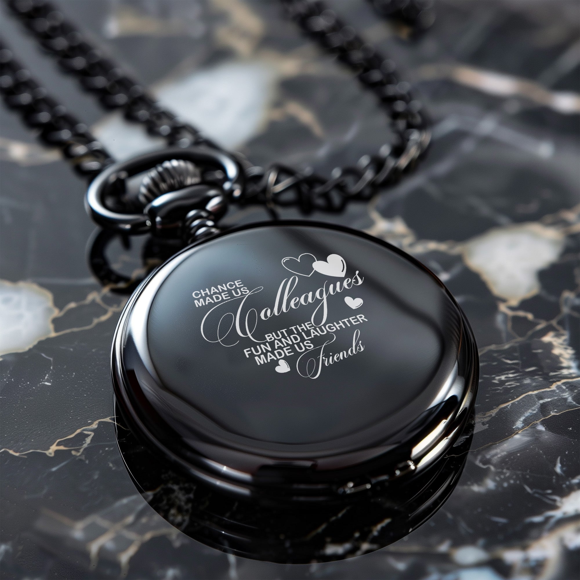 Personalized Pocket Watch with Heartfelt Inscription for Colleagues – Perfect Handmade Gift for Friends and Office Team - Image 6