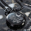 Personalized Engraved Pocket Watch for Girlfriend with Romantic Moon & Stars Design - Image 6