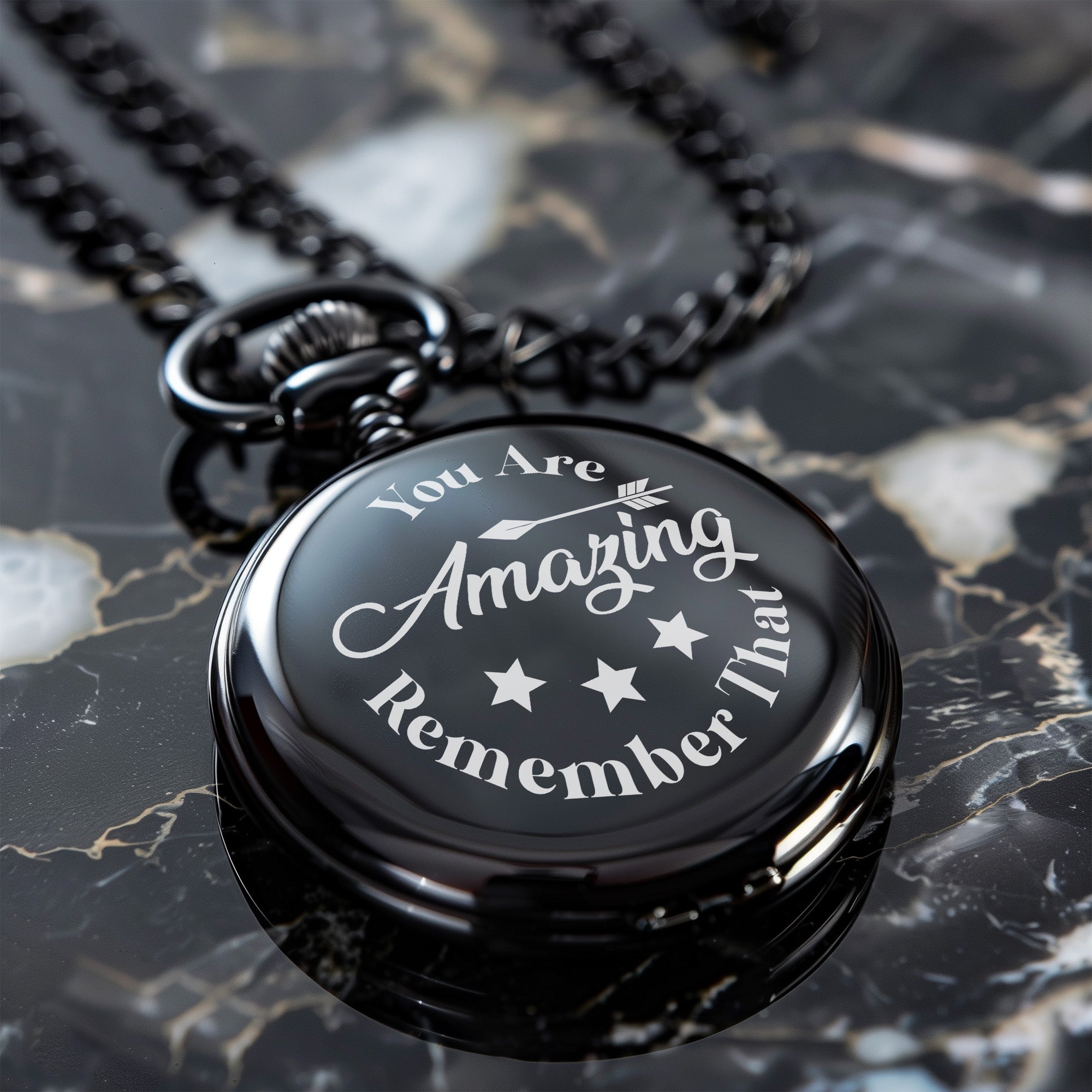 Personalized Handmade Pocket Watch - "You Are Amazing" Inspirational Gift with Custom Engraving Options for Special Occasions - Image 6