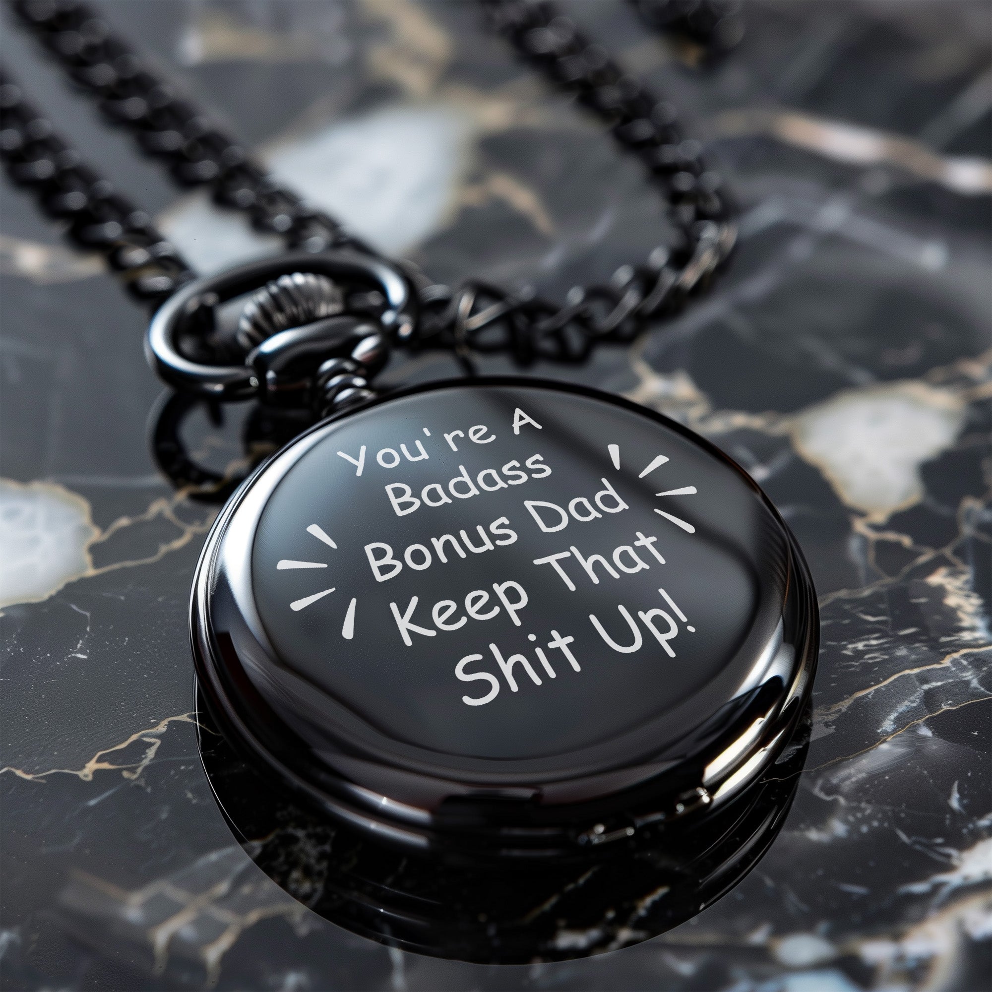 Personalized Engraved Pocket Watch for Bonus Dad - Unique Gift for Father's Day or Birthday - Image 6