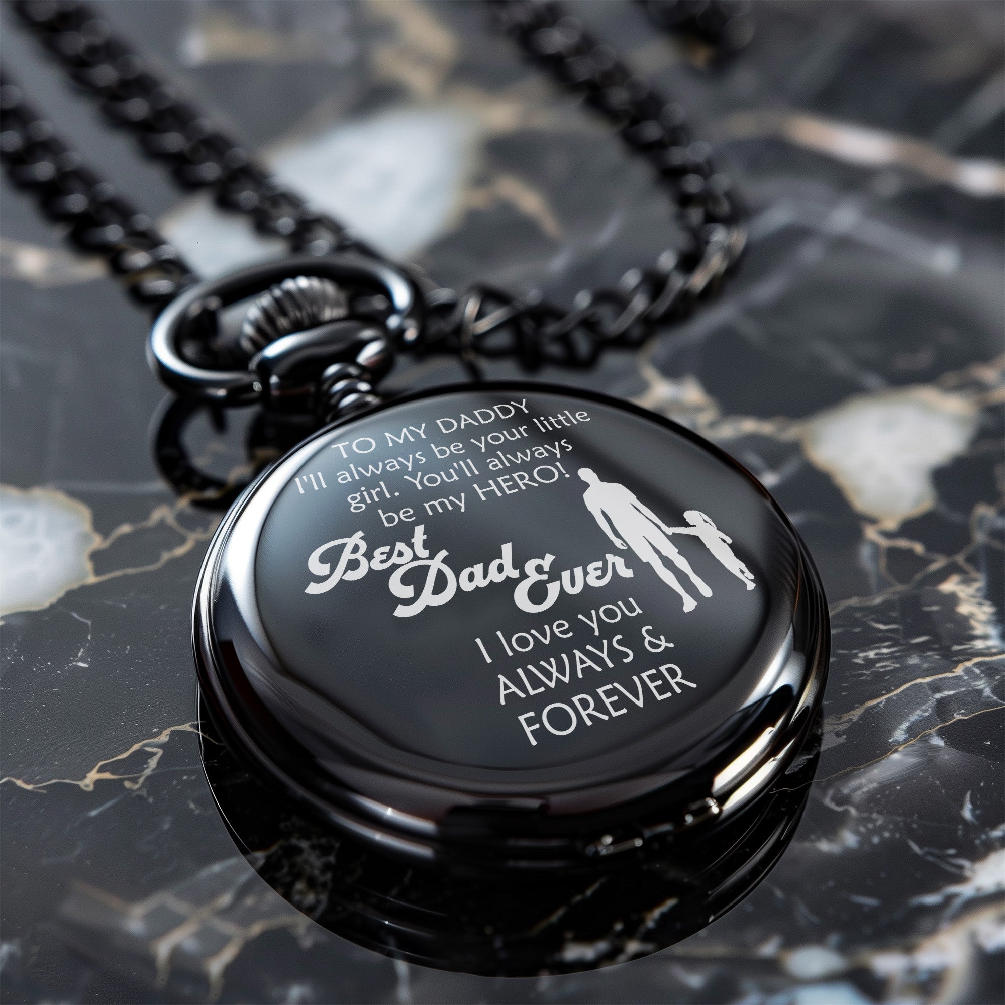 Personalized "Best Dad Ever" Pocket Watch – Custom Engraved Keepsake for Father's Day, Birthdays, and Special Occasions - Image 6