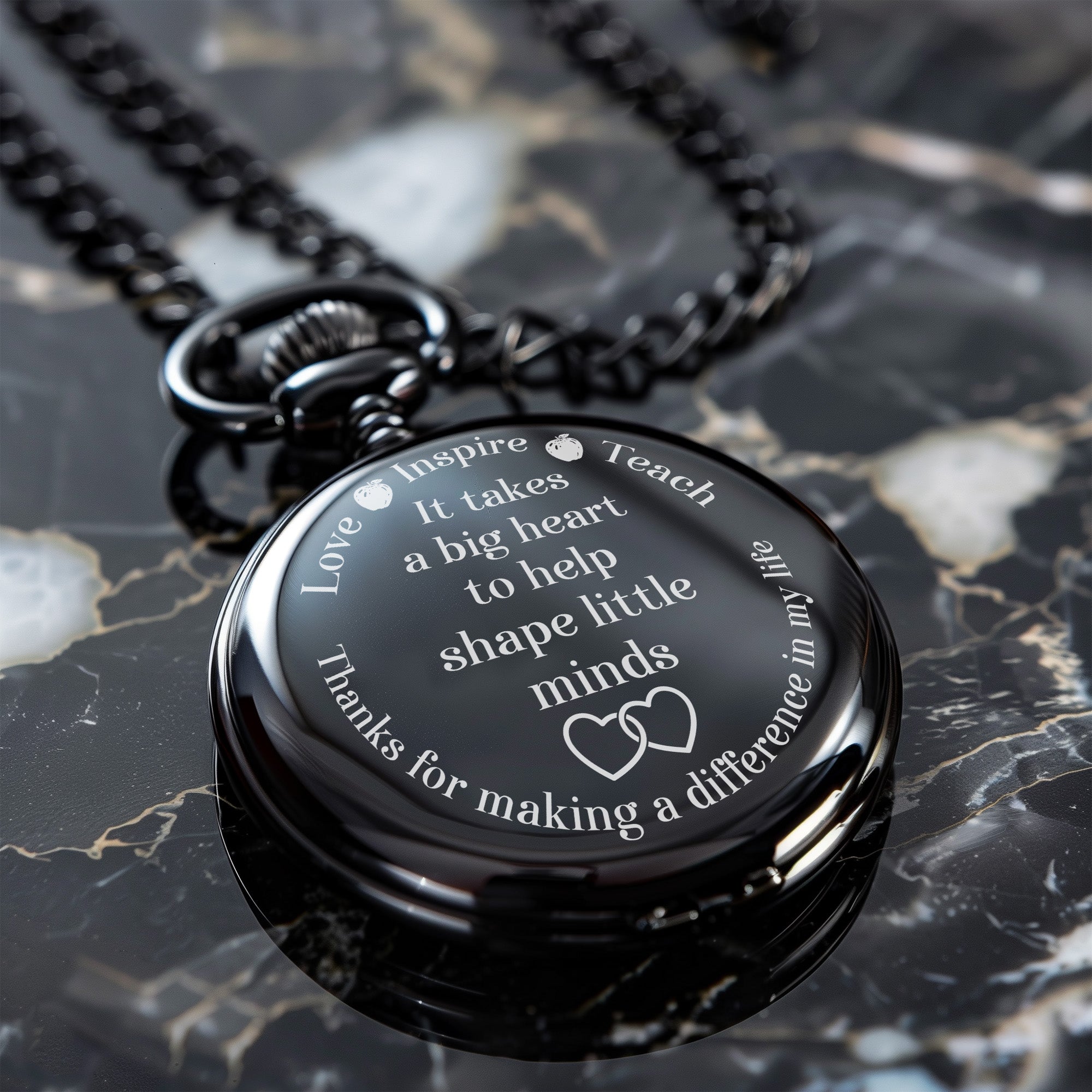 Personalized Engraved Pocket Watch for Teachers - Inspiring Keepsake Gift with Heartfelt Message - Image 6