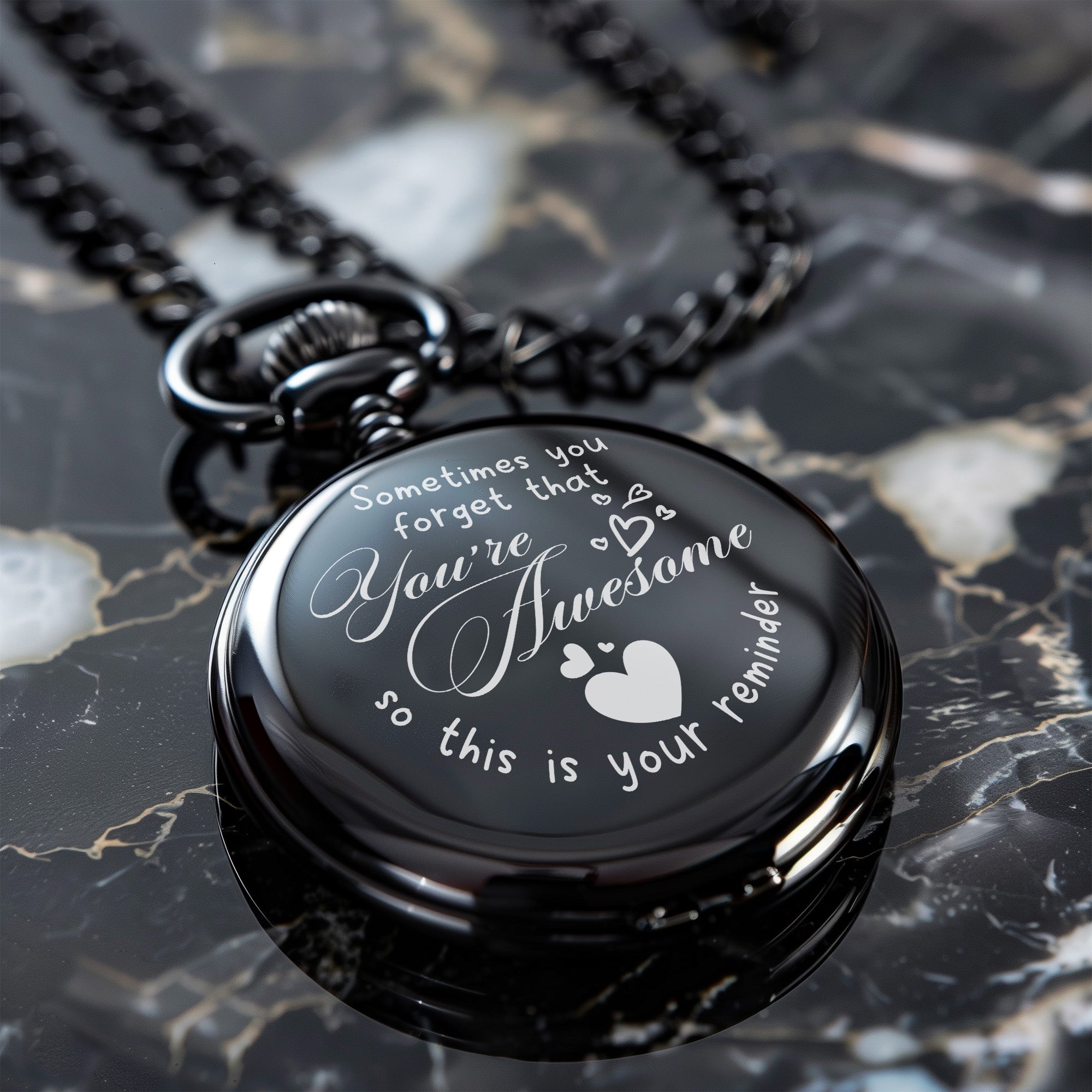 Personalized Engraved Pocket Watch with Heartfelt Message - Perfect Handmade Gift for Loved Ones - Image 6
