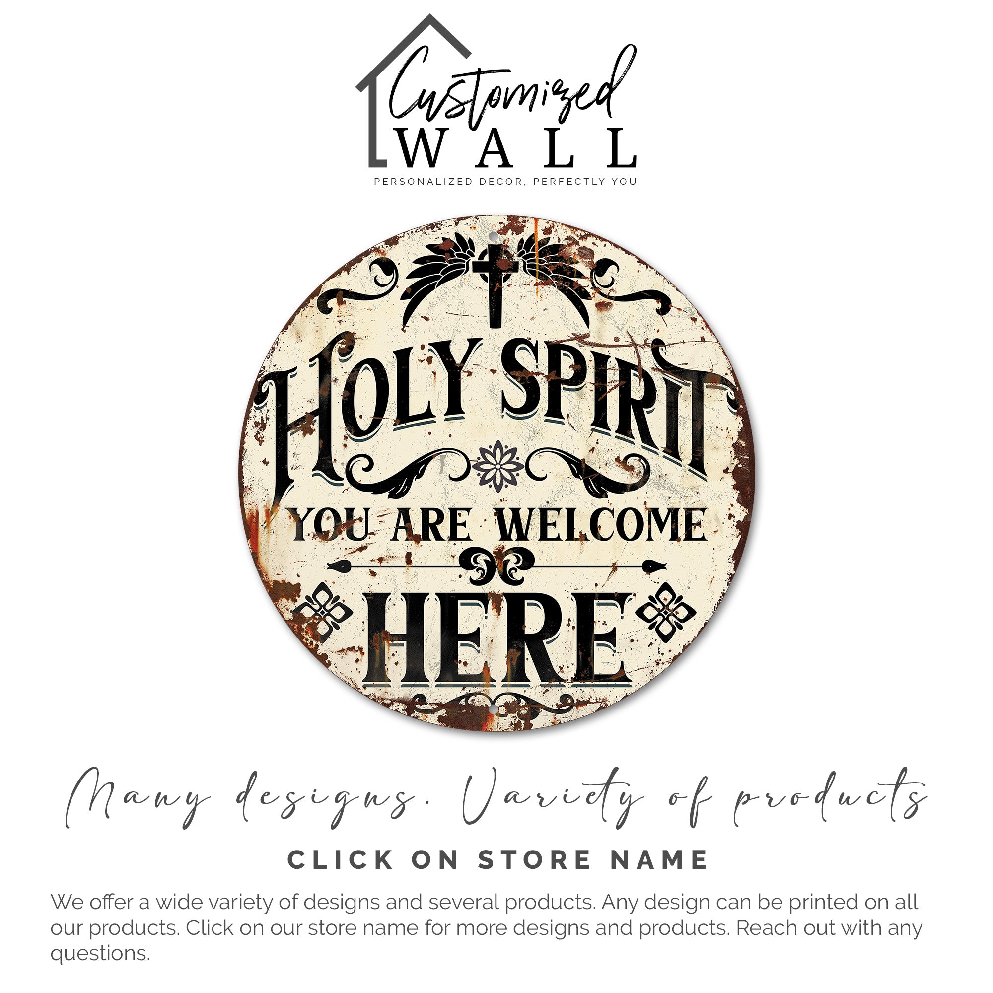 Personalized Holy Spirit Metal Sign - Inspirational Decor with Custom Options for Spiritual Homes and Gift-Giving - Image 6