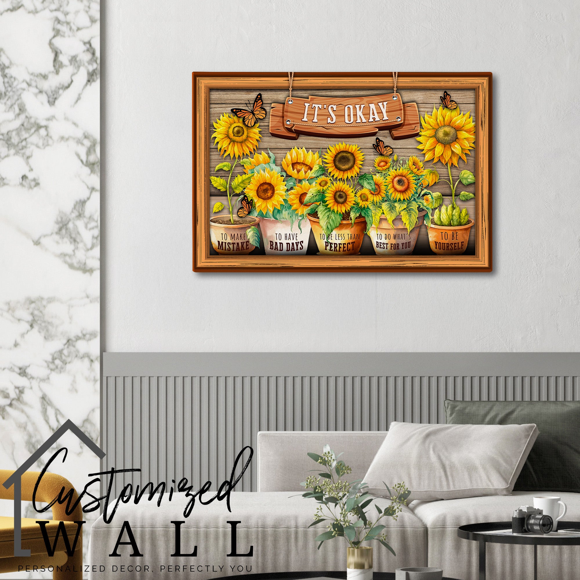 Personalized Sunflower Inspirational Canvas Wall Art - Handmade Motivational Gift for Home Decor - Image 6