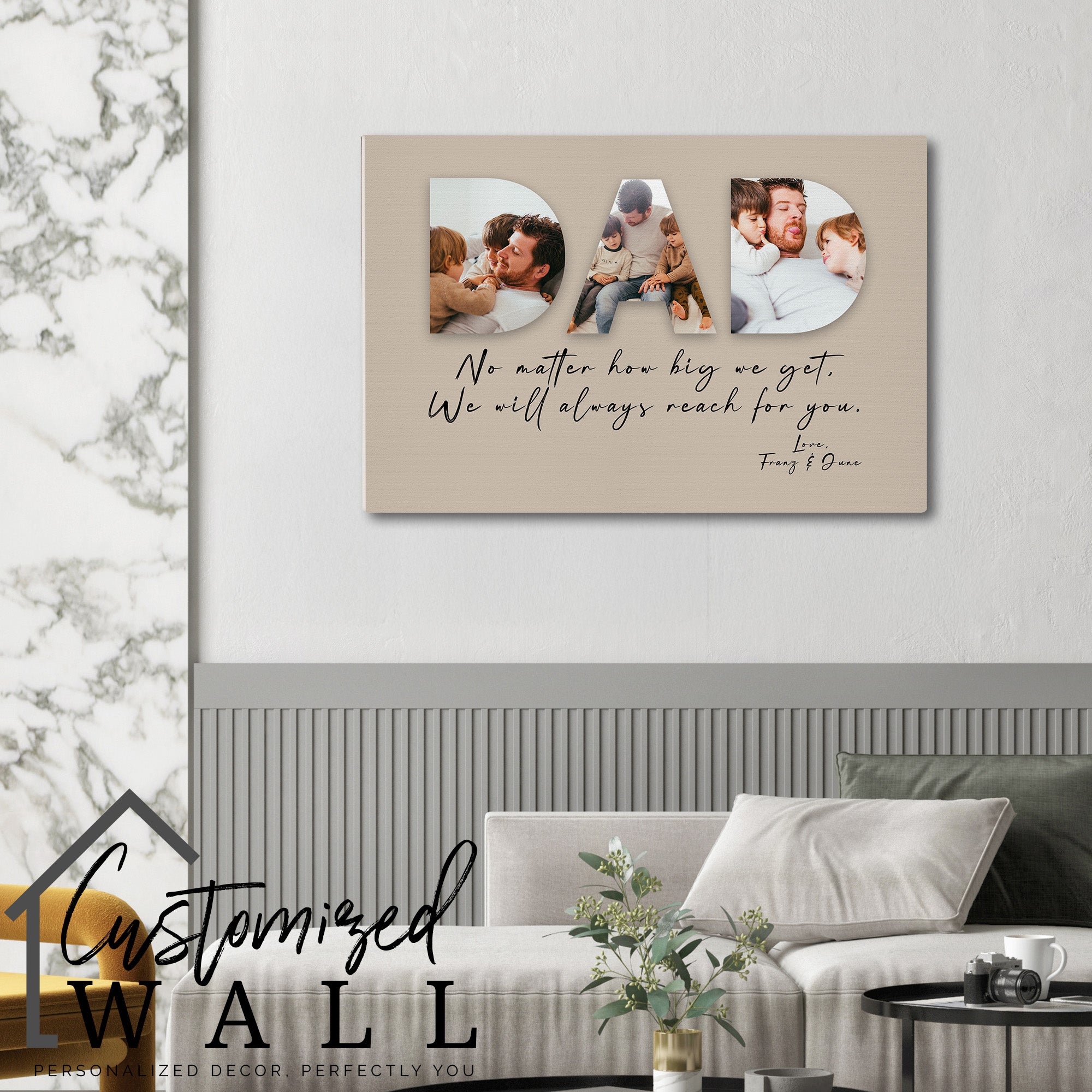 Personalized "Dad" Photo Collage Canvas with Heartfelt Message - Perfect Gift for Father's Day, Birthdays, or Special Occasions - Image 6