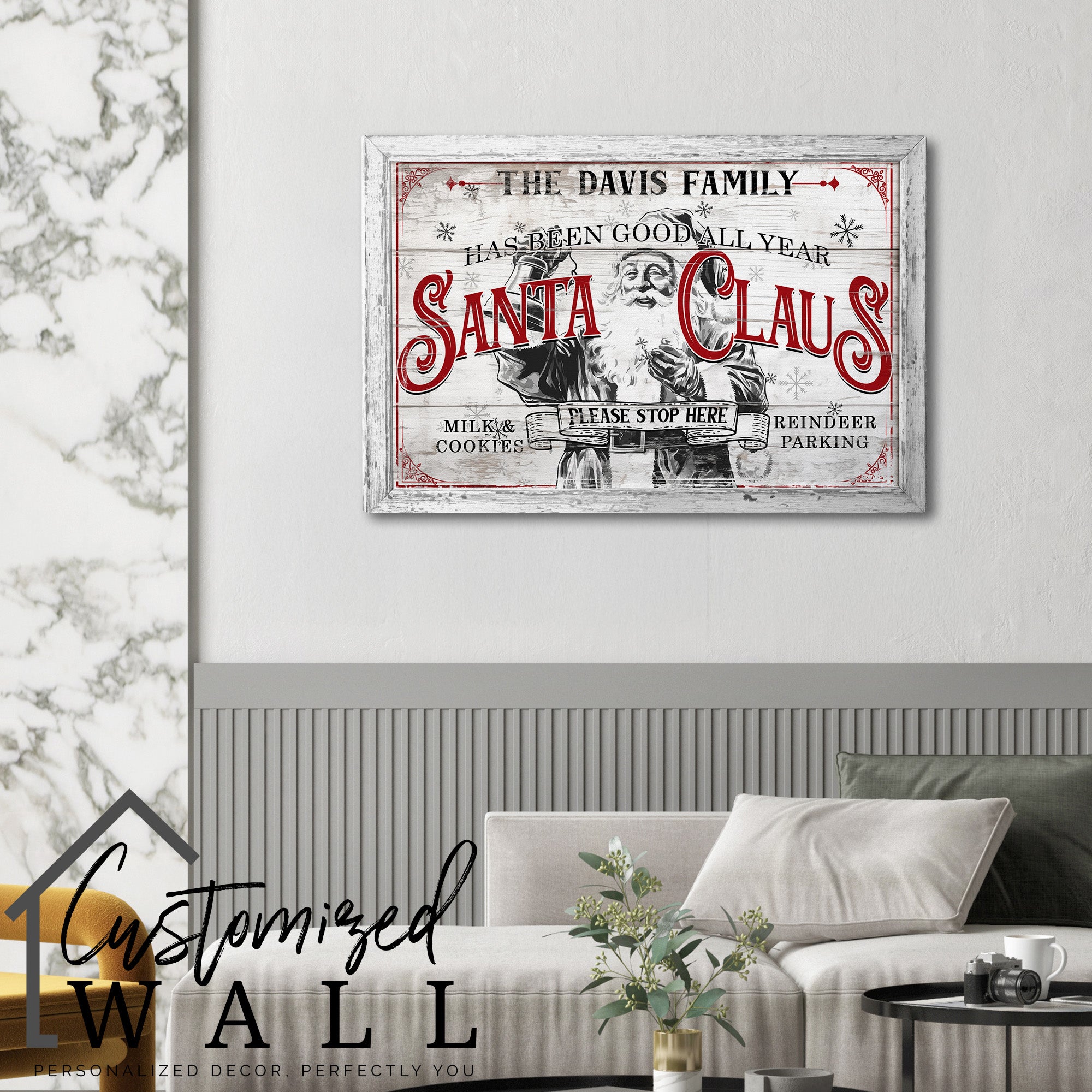 Personalized Rustic Santa Claus Family Christmas Sign – Custom Wrapped Canvas for Holiday Cheer and Gift-Giving - Image 6