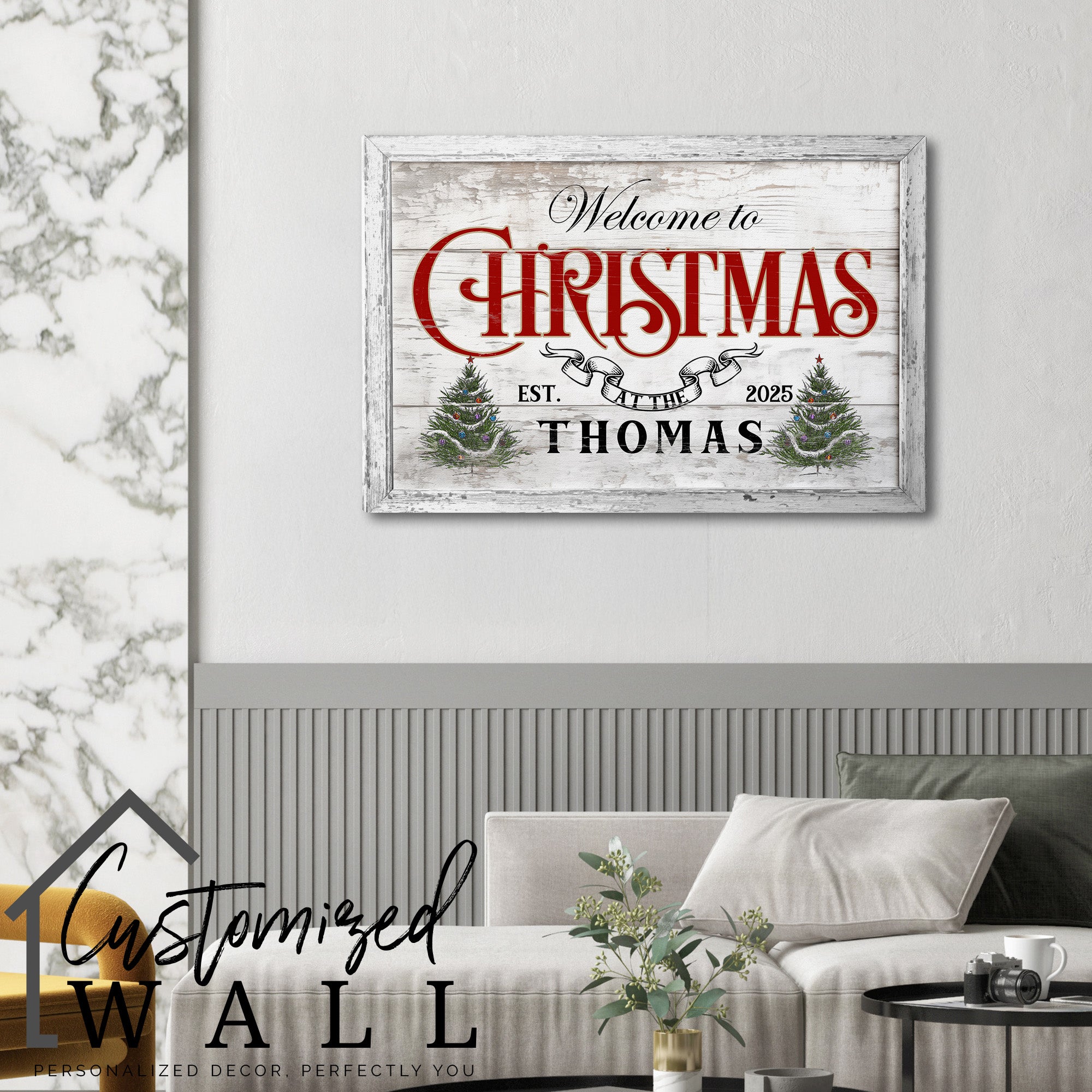Personalized Christmas Welcome Canvas - Rustic Holiday Decor with Family Name and Established Year - Perfect Custom Gift - Image 6
