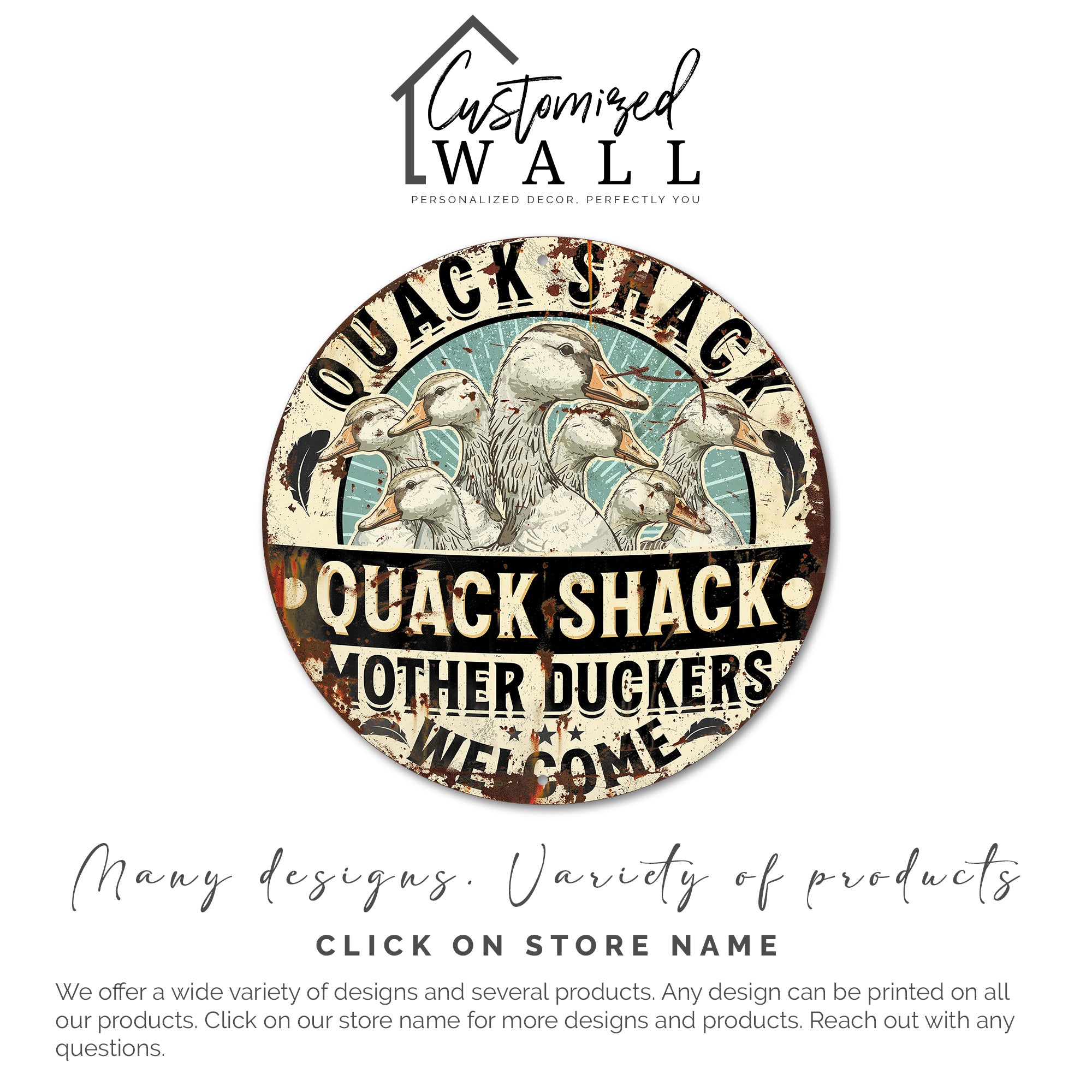 Personalized "Quack Shack" Metal Sign - Custom Duck-Themed Decor for Home, Garden, and Gift-Giving - Image 6