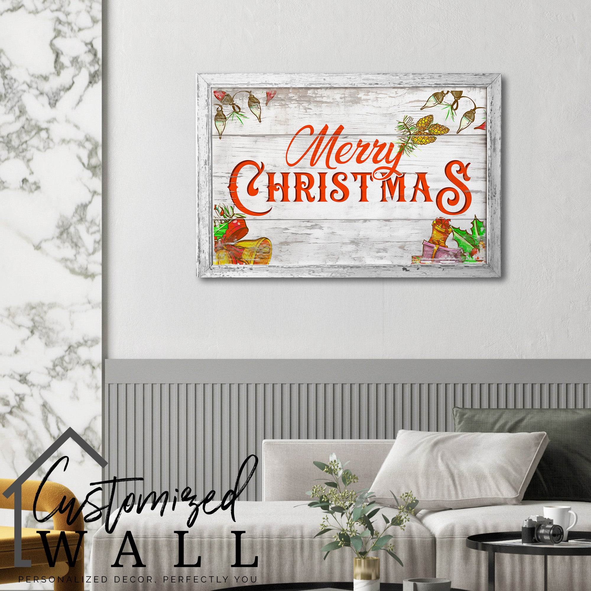 Personalized Rustic Christmas Wall Art: Handmade Wrapped Canvas with Holiday Greetings – Perfect for Gift-Giving - Image 6