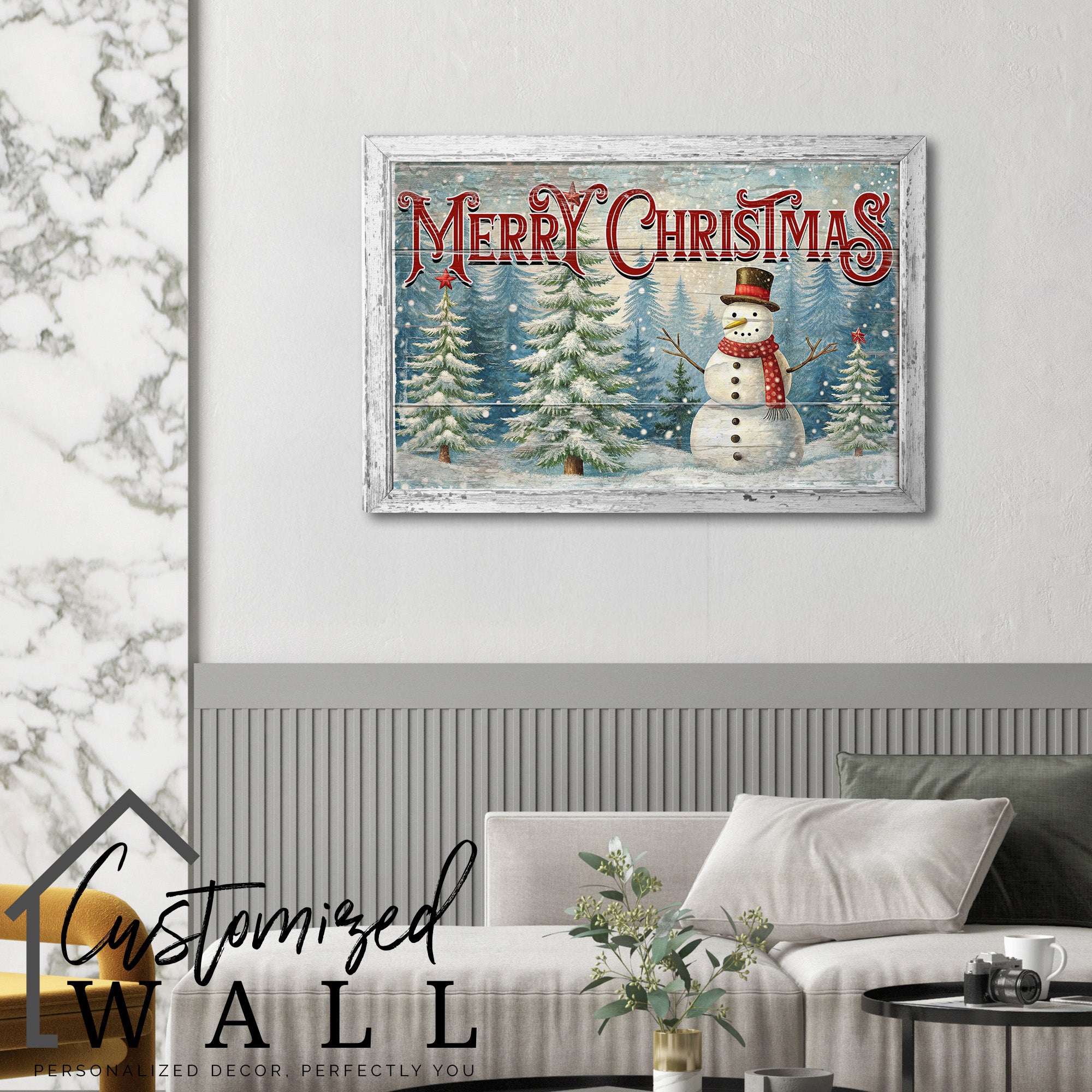 Personalized Merry Christmas Snowman Wrapped Canvas - Rustic Holiday Decor with Customizable Message and Premium Quality - Image 6