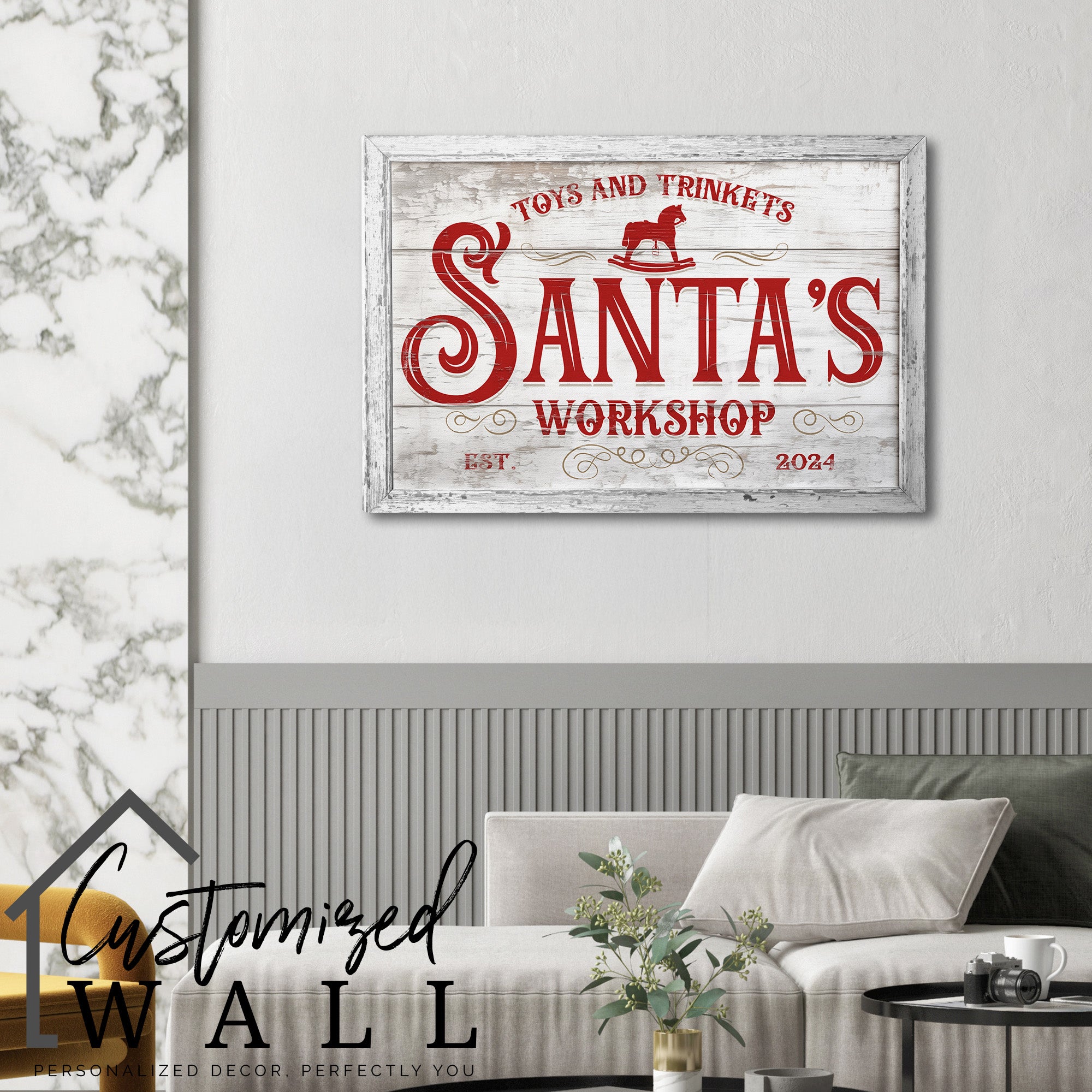 Personalized Santa's Workshop Handmade Wrapped Canvas – Custom Name Design, Perfect Christmas Decor or Gift - Image 6