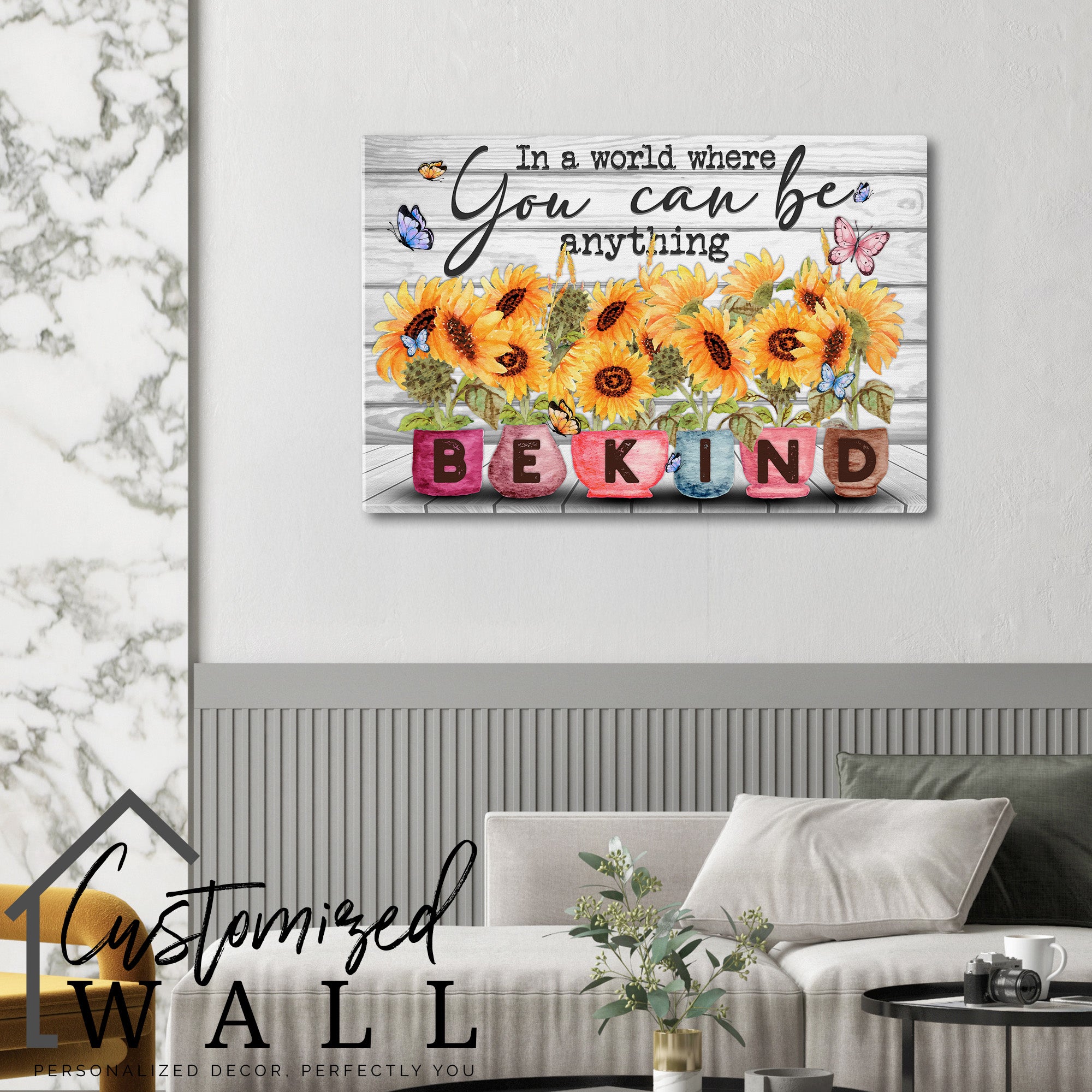 Personalized Sunflower Wrapped Canvas: Uplifting "Be Kind" Message with Vibrant Colors - Perfect Gift for Any Occasion - Image 6