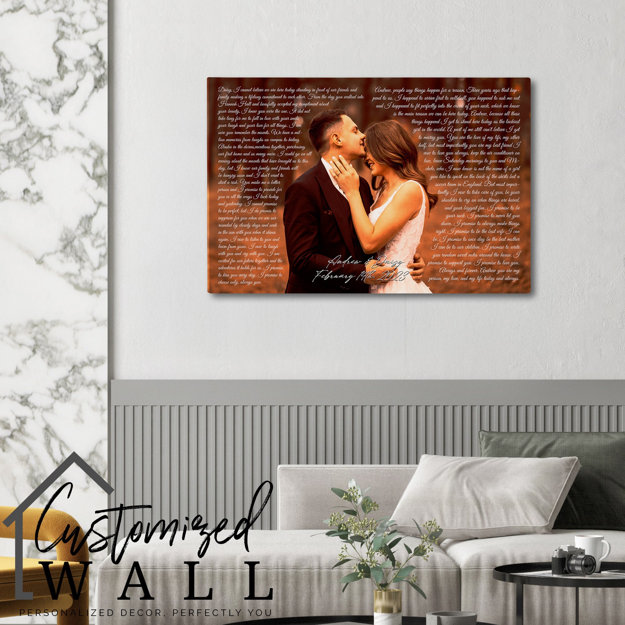 Custom Wrapped Canvas with Romantic Photo and Text for Personalized Wedding or Anniversary Gift – Perfect for Couples, Handmade with Premium Materials - Image 6