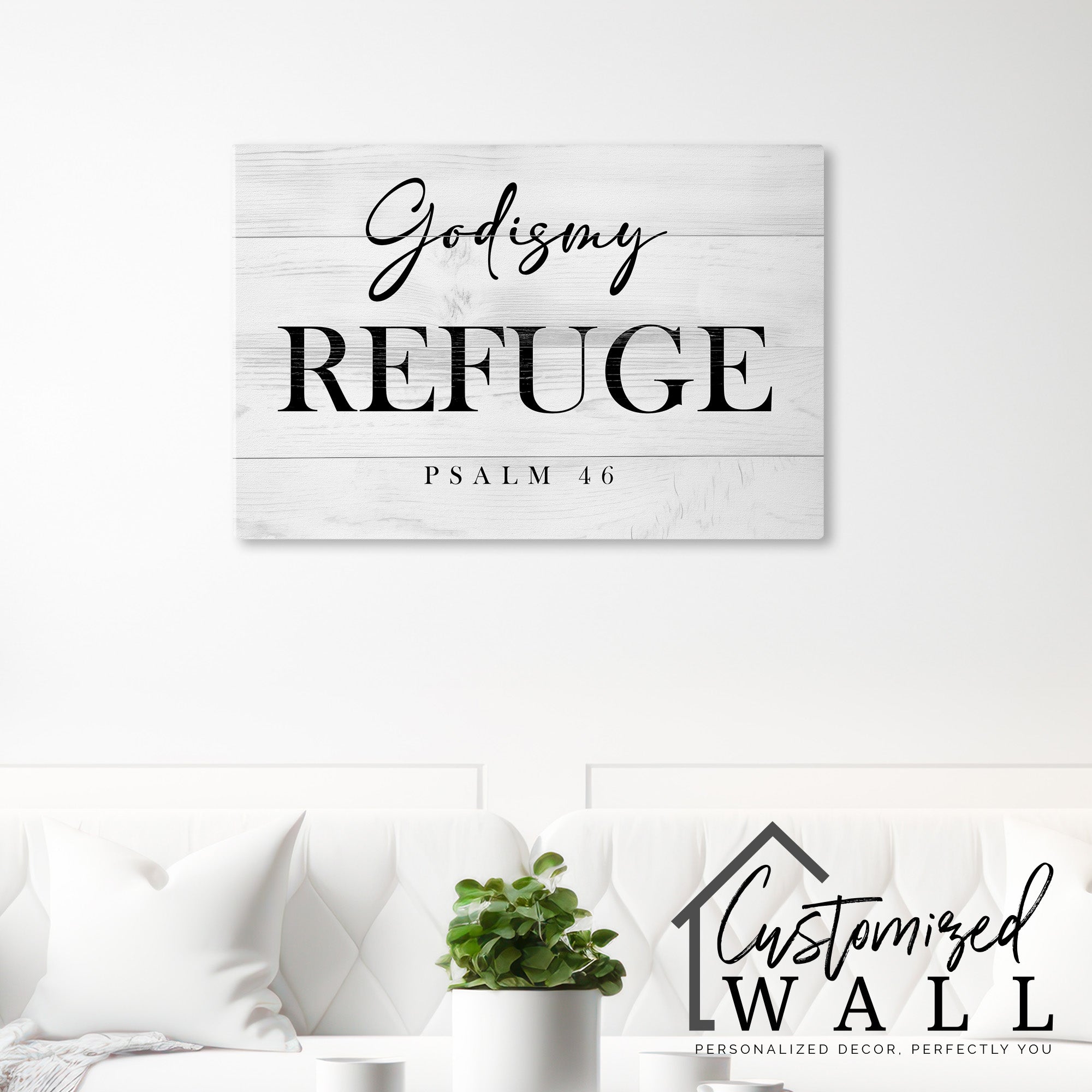 Personalized "God is My Refuge" Wrapped Canvas - Handcrafted Wall Art with Psalm 46, Perfect Inspirational Gift - Image 7