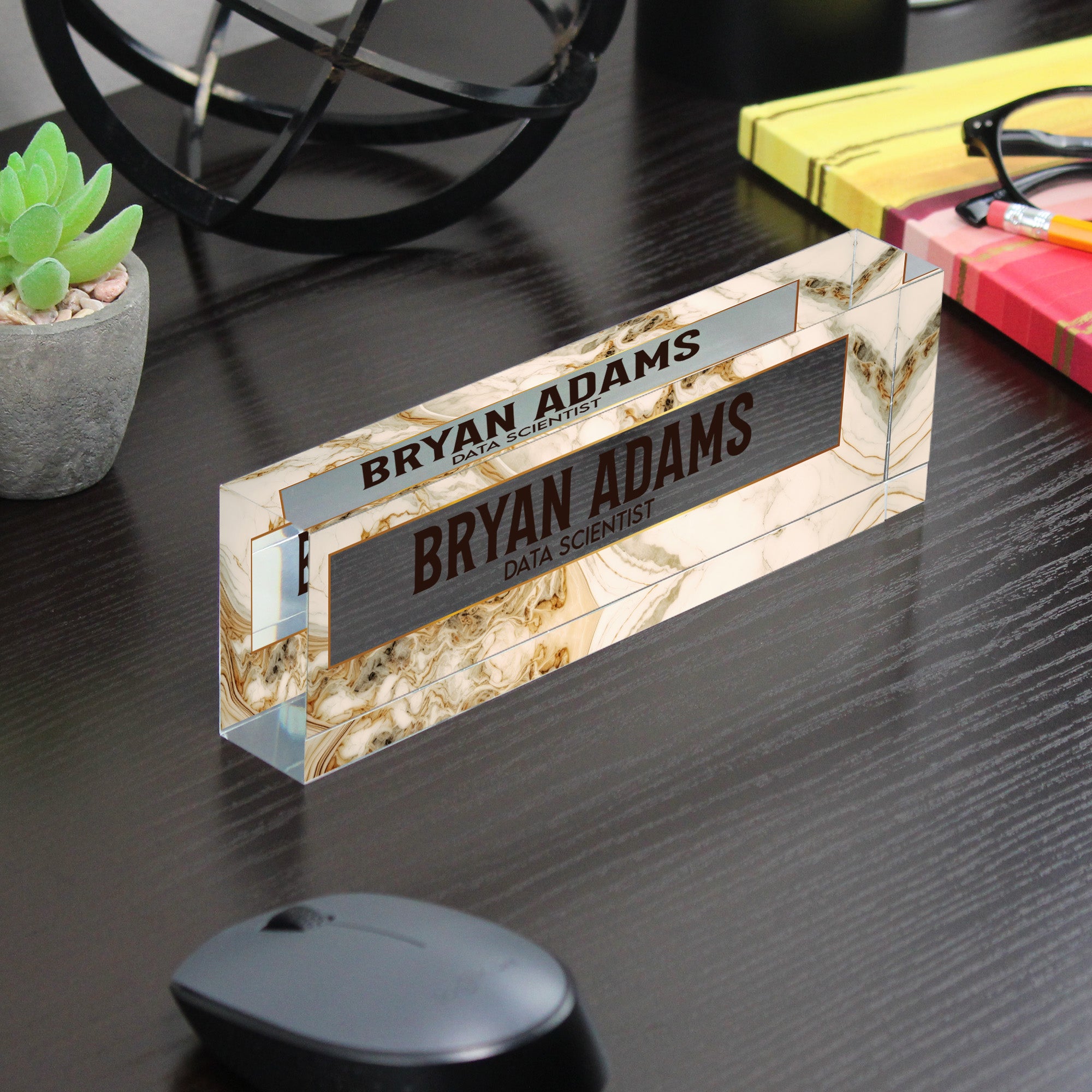 Personalized Acrylic Desk Nameplate – Elegant Marble Design for Data Scientists, Perfect Handcrafted Gift for Professionals - Image 7