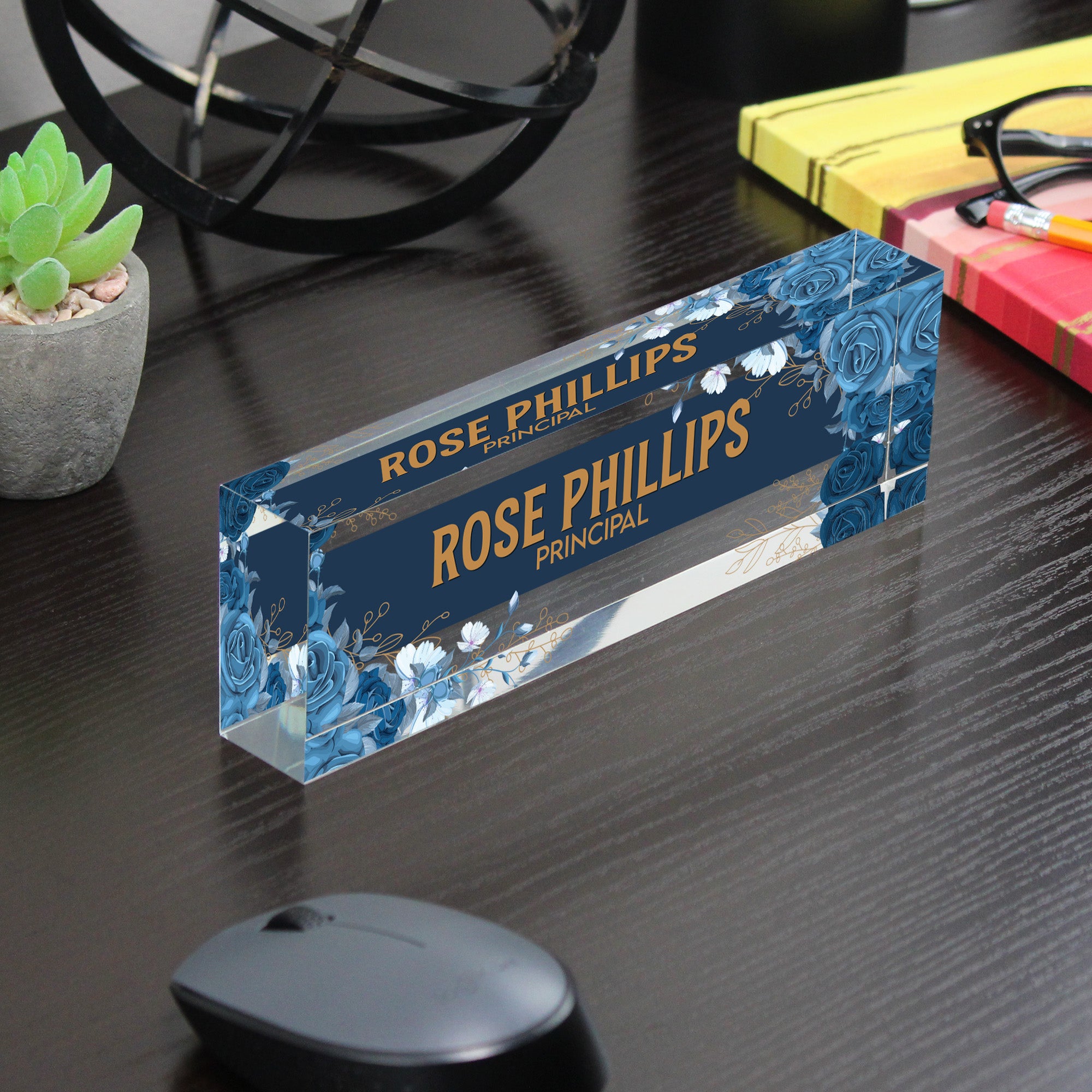 Personalized Acrylic Desk Name Plate - Elegant Floral Design for Office Decor & Unique Gifts - Image 7
