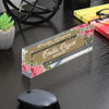 Customized Acrylic Desk Block - Elegant Floral Design with Personalization for Recruiters - Perfect Gift for Professionals - Image 7