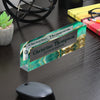 Personalized Acrylic Desk Block with Elegant Teal and Gold Marble Design – Custom Nameplate for Professionals & Gift Occasions - Image 7