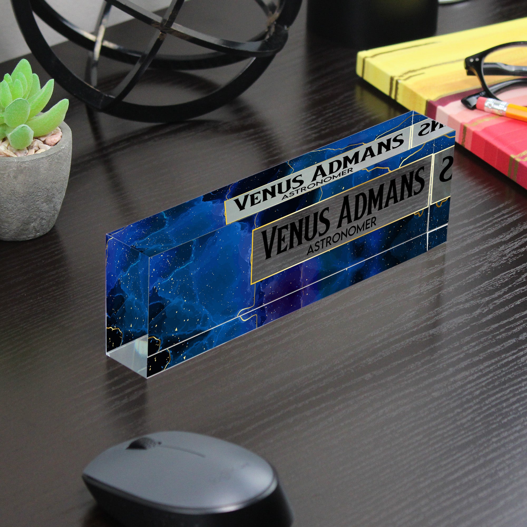 Personalized Astronomer's Acrylic Desk Block - Custom Name & Title, Perfect Gift for Science Lovers & Stargazers - Image 7