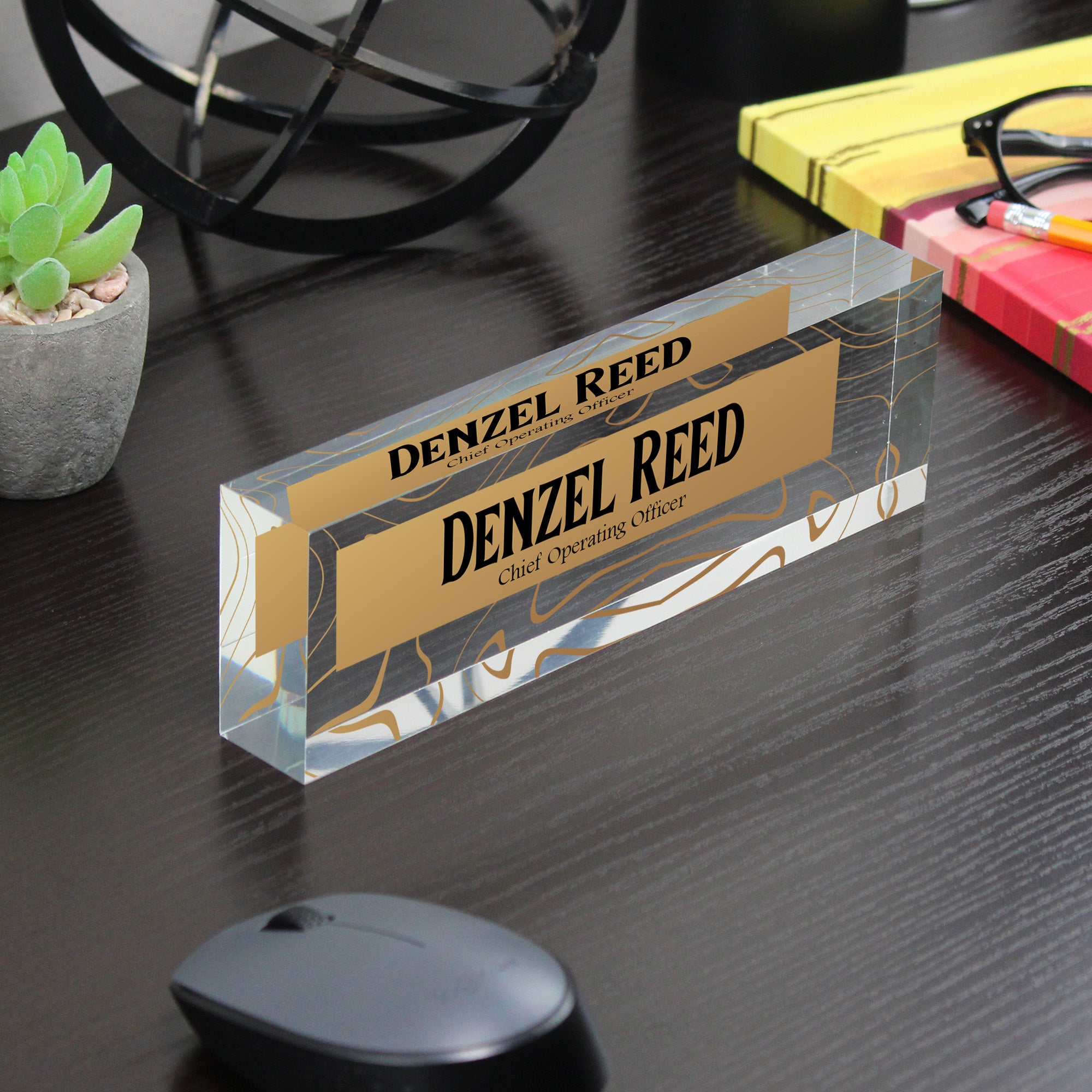 Personalized Acrylic Desk Name Block - Elegant Design for Executives & Professionals - Customizable Gift for Any Occasion - Image 7