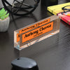 Personalized Acrylic Desk Block - Custom Nameplate with Vibrant Orange Wave Design for Copy Editors - Image 7