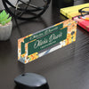 Personalized Floral Acrylic Desk Block - Custom Nameplate for Office and Gift - Elegant Creative Director Design - Image 7