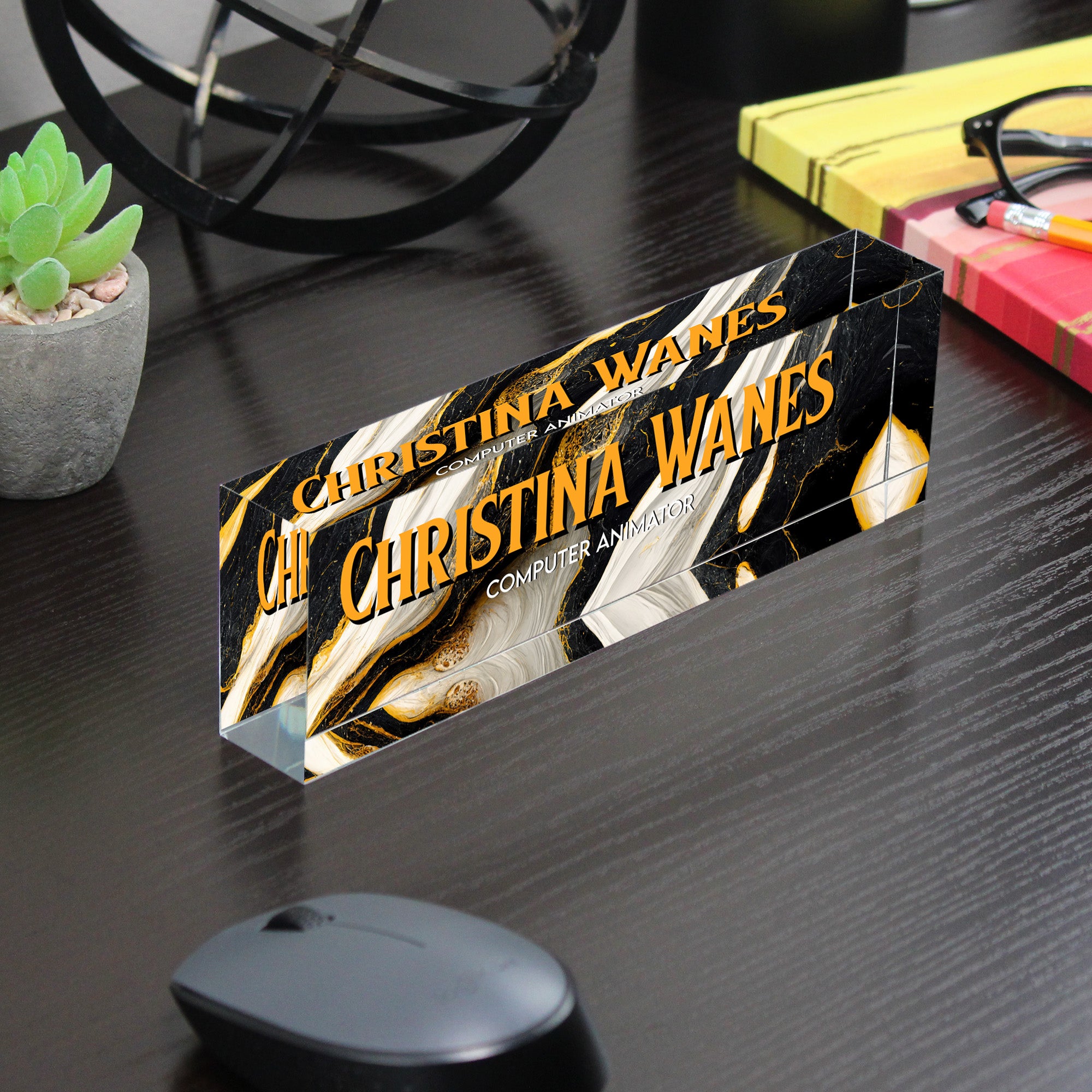 Personalized Acrylic Desk Name Plate - Custom Handcrafted Design for Computer Animators & Professionals - Image 7