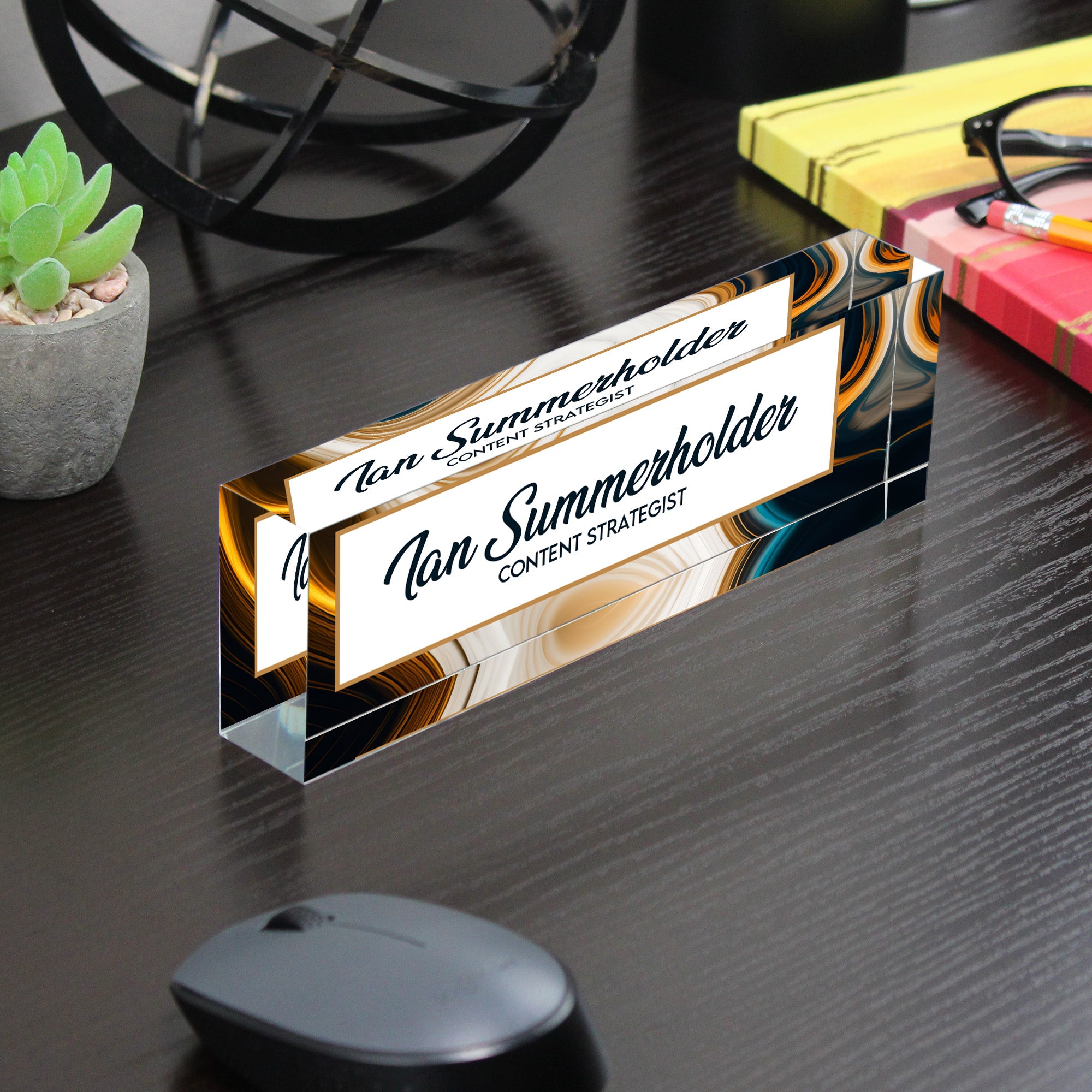 Personalized Acrylic Desk Name Block - Customizable Office Décor for Professionals and Stylish Gift for Colleagues - Image 7