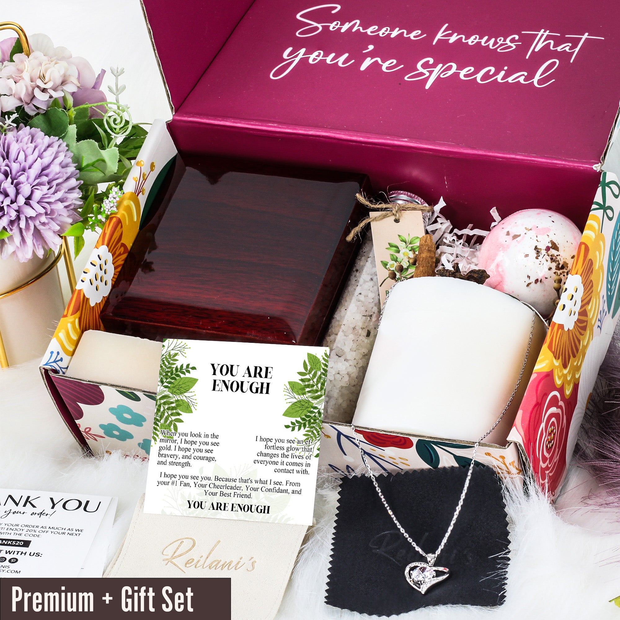 "You Are Enough: Personalized Message Card Necklace with Inspirational Knot Pendant - Perfect Gift for Loved Ones" - Image 7