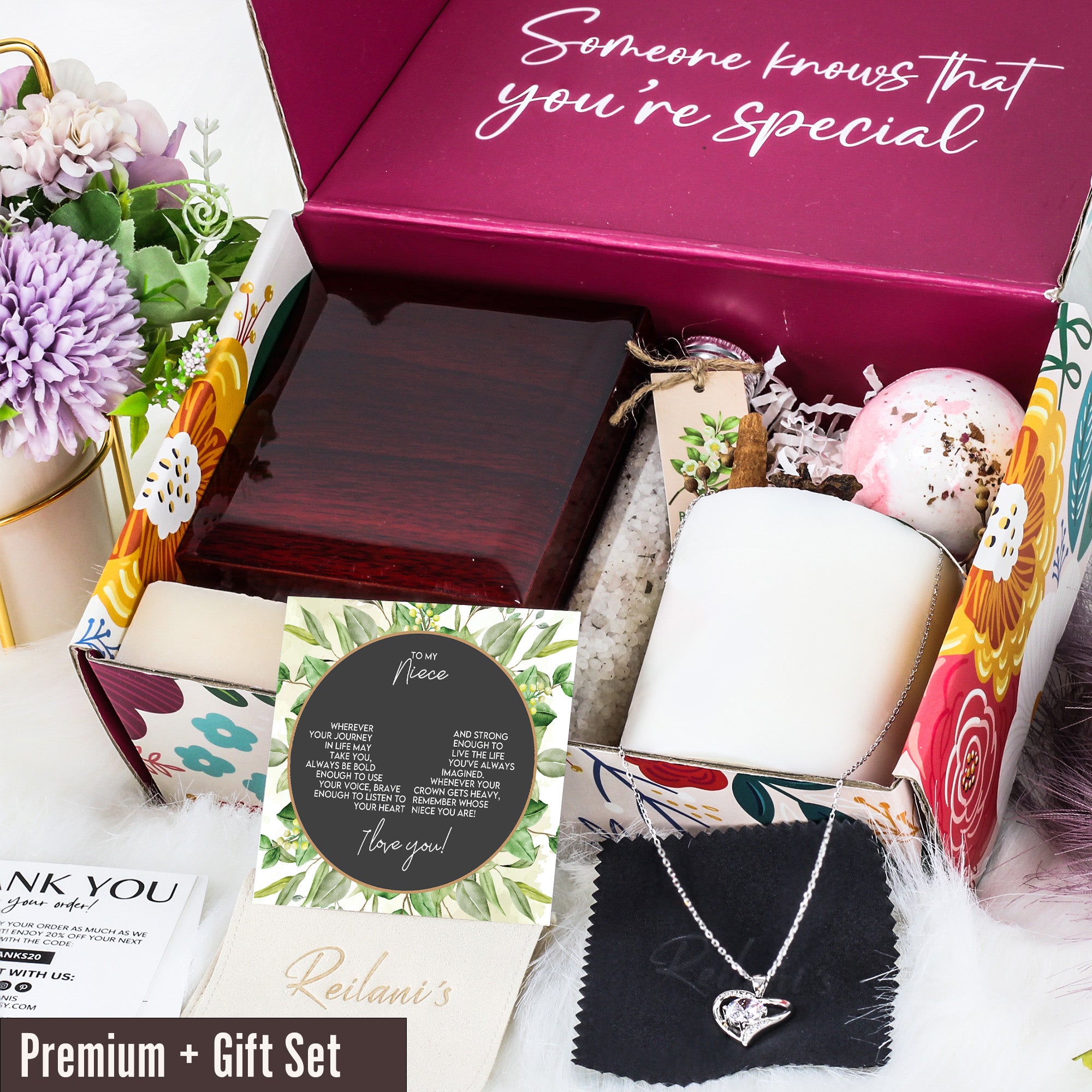 Personalized Name Necklace with Inspirational Message Card, Perfect Gift for Niece - Premium Silver Knot Design - Image 7