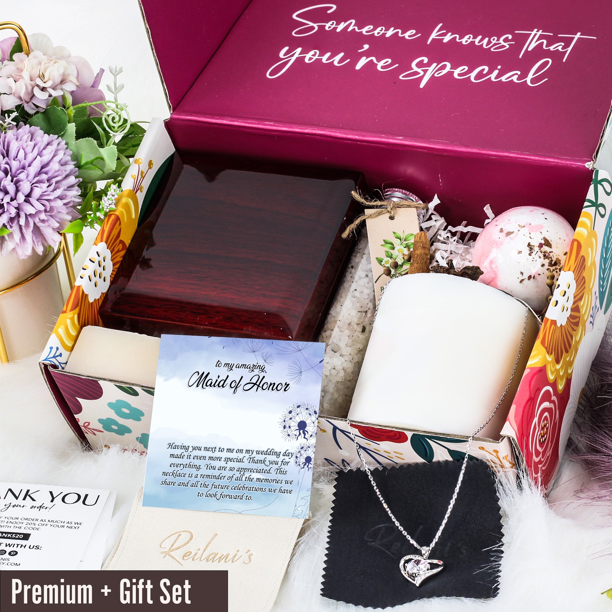 Personalized Maid of Honor Necklace with Heartfelt Message Card - Customizable Silver Knot Pendant for Cherished Memories - Image 7