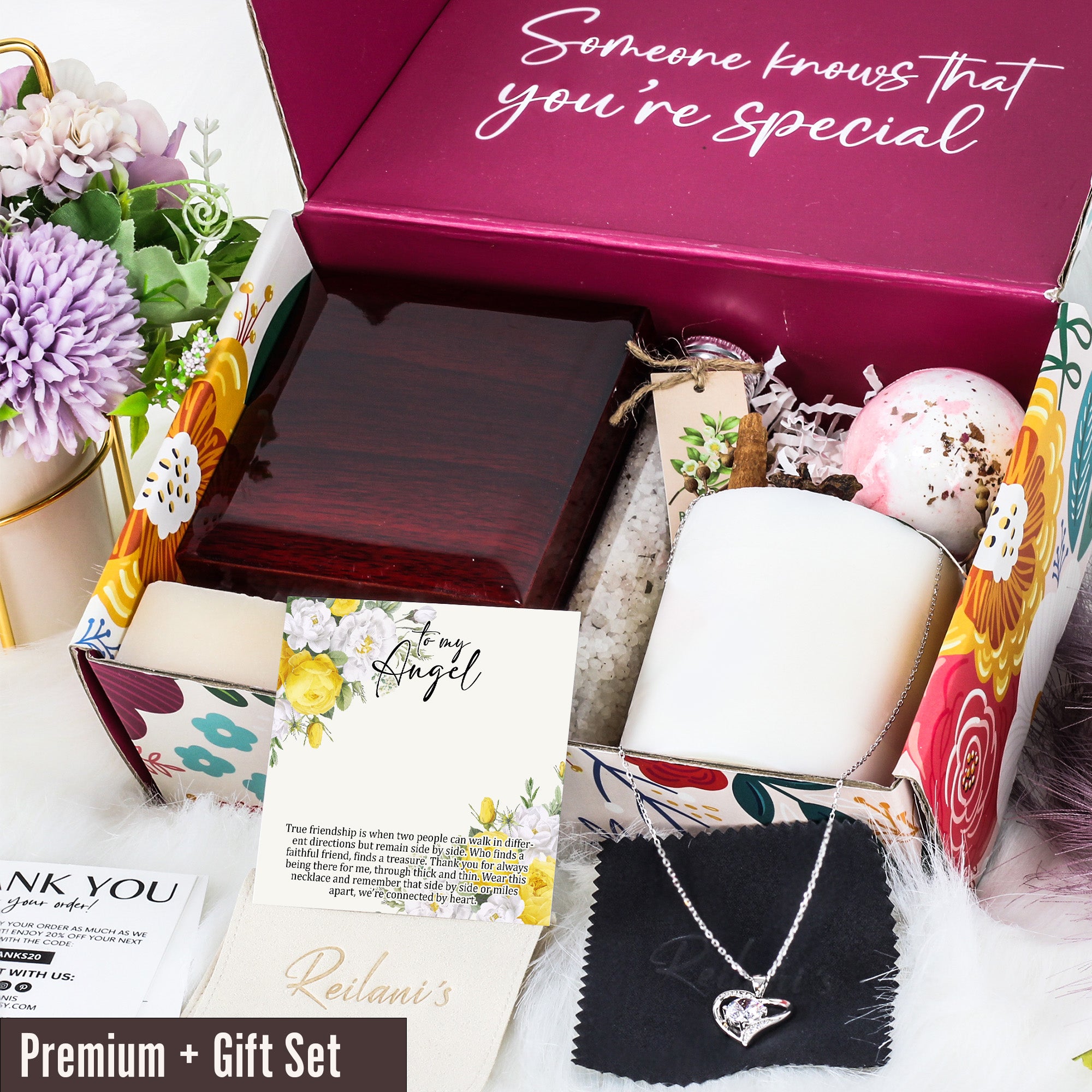 Personalized Sterling Silver Angel Friendship Necklace with Floral Message Card - Perfect Gift for Loved Ones - Image 7