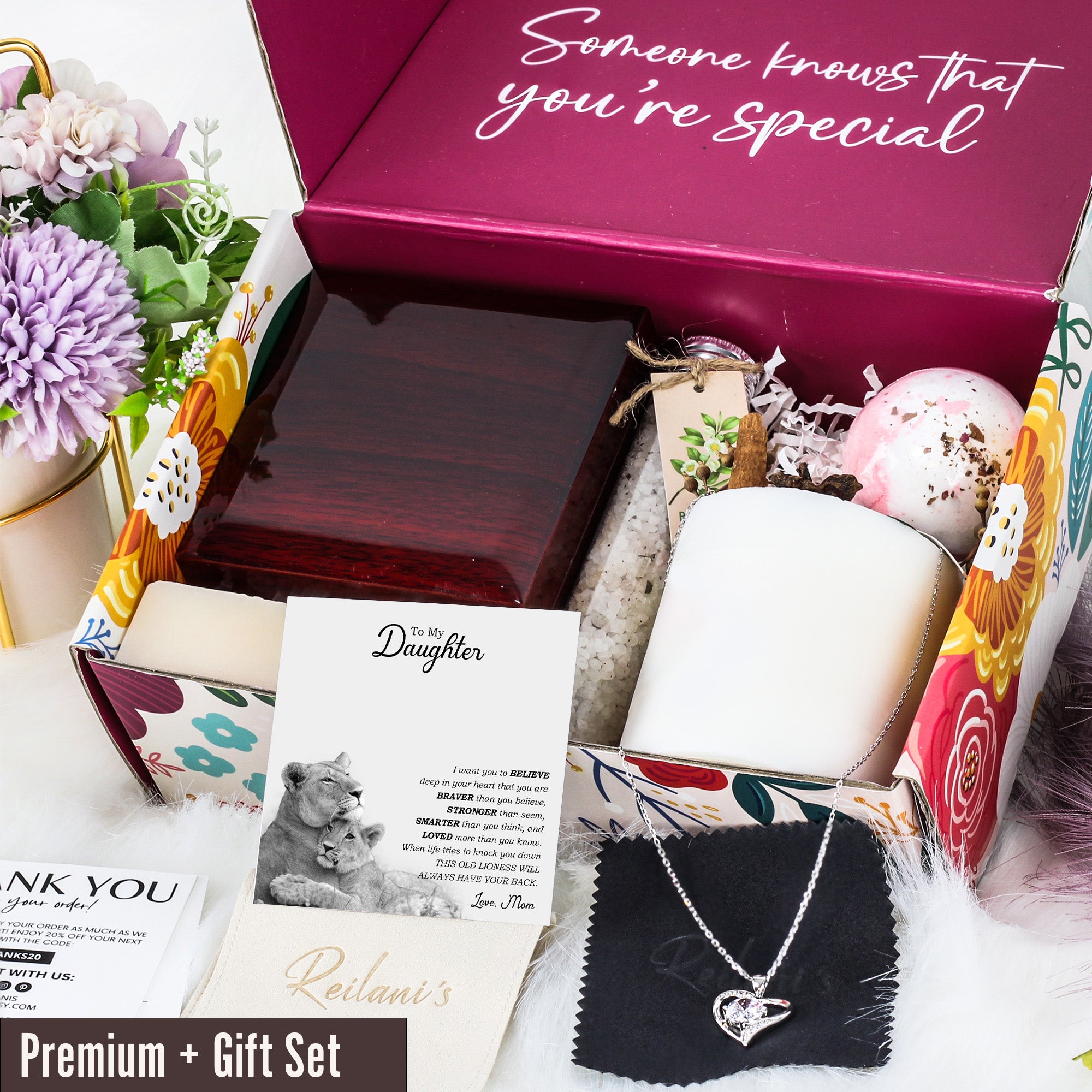 Personalized Daughter Necklace with Heartfelt Message Card | Sterling Silver Love Knot Pendant from Mom - Image 7