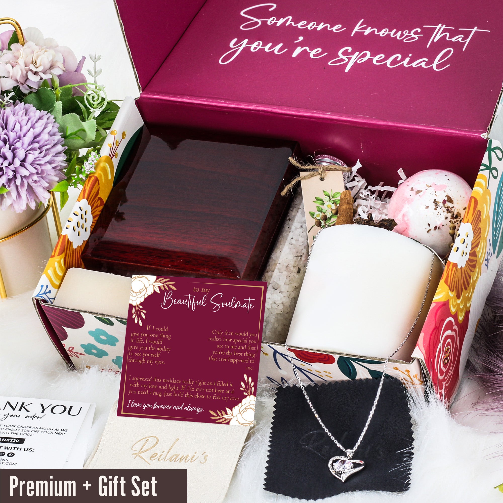 "Personalized Sterling Silver Soulmate Necklace Gift Set with Heartfelt Message Card - Perfect for Anniversaries, Birthdays, and Special Occasions" - Image 7