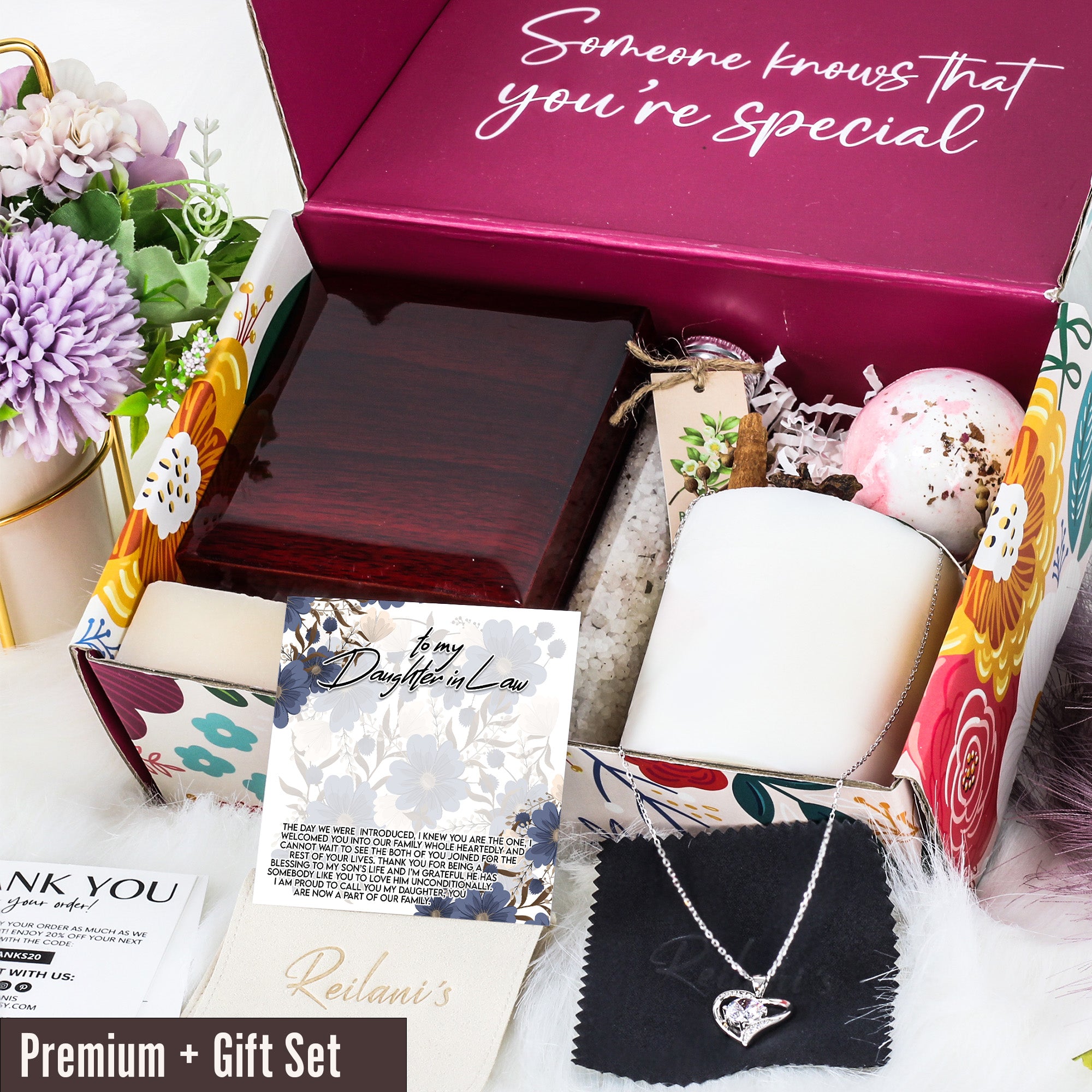 Personalized Daughter-in-Law Necklace with Heartfelt Message Card | Elegant Floral Design | Perfect Gift for Weddings & Special Occasions - Image 7