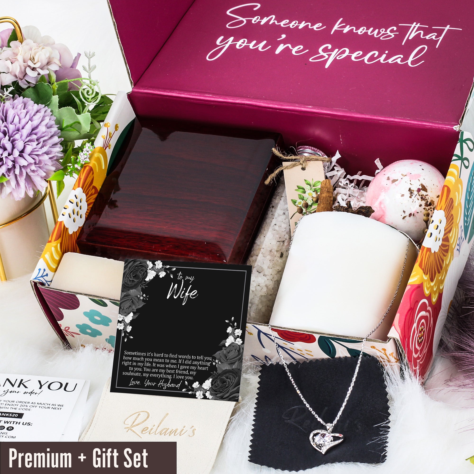 Elegant Personalized Necklace with Heartfelt Message for Wife - Sterling Silver Infinity Knot Pendant - Image 7