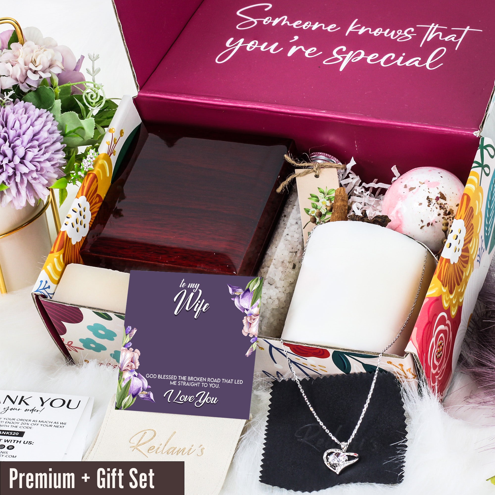 Personalized Wife Necklace with Knot Pendant and Floral Message Card - Ideal Unique Gift for Anniversaries and Birthdays - Image 7