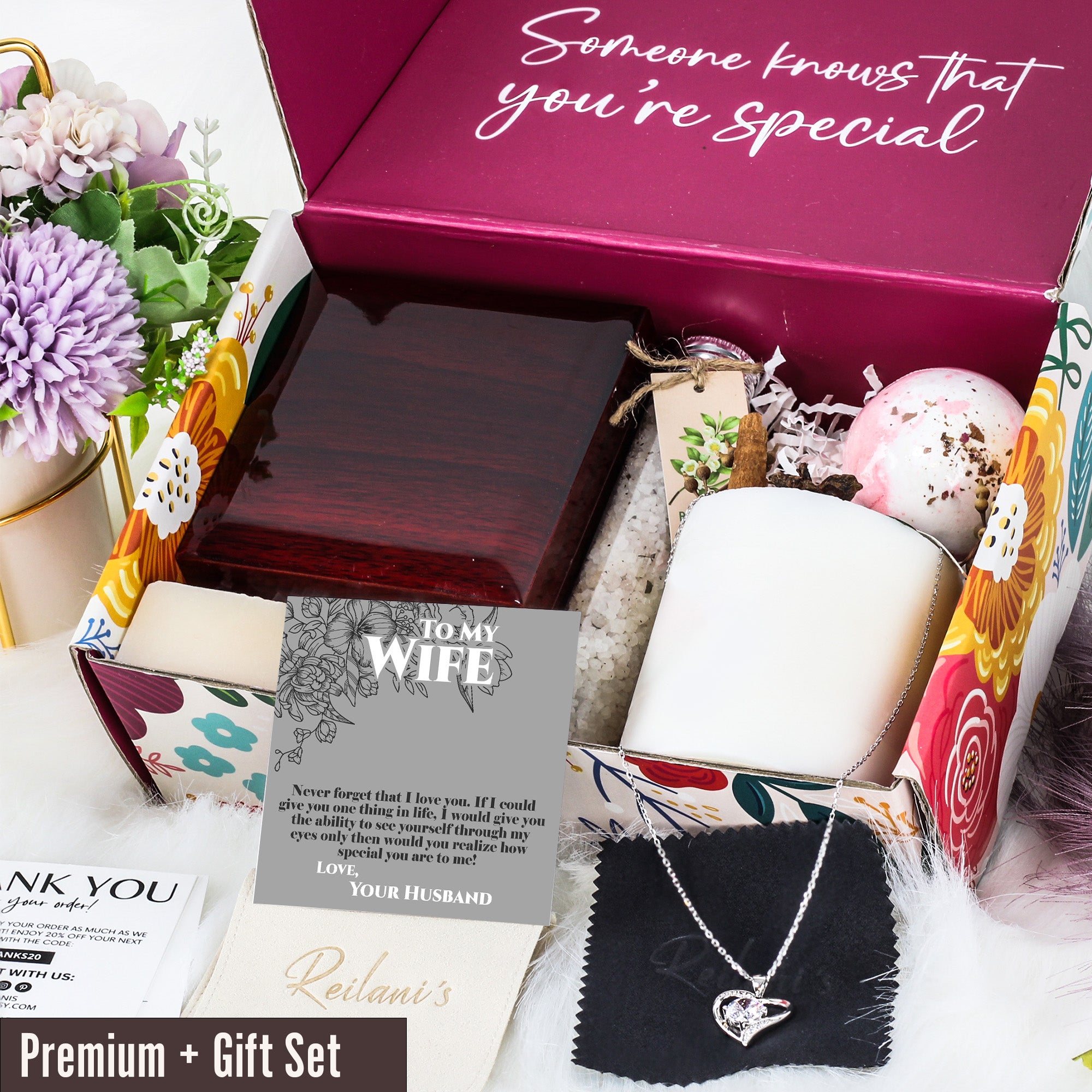 Personalized Message Card Necklace for Wife - Handmade Silver Knot Pendant with Sentimental Quote - Image 7