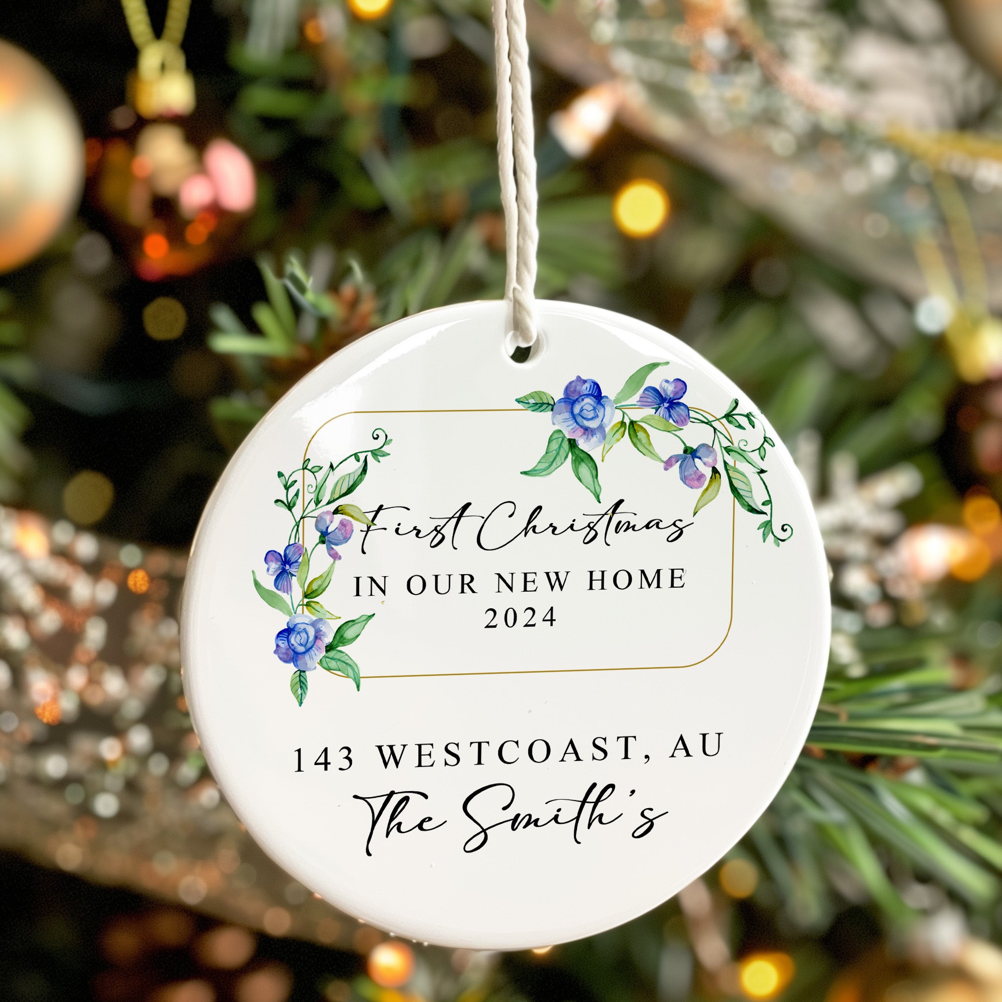 Personalized First Christmas in Our New Home Ornament 2024 - Custom Ceramic Keepsake for Families - Image 7