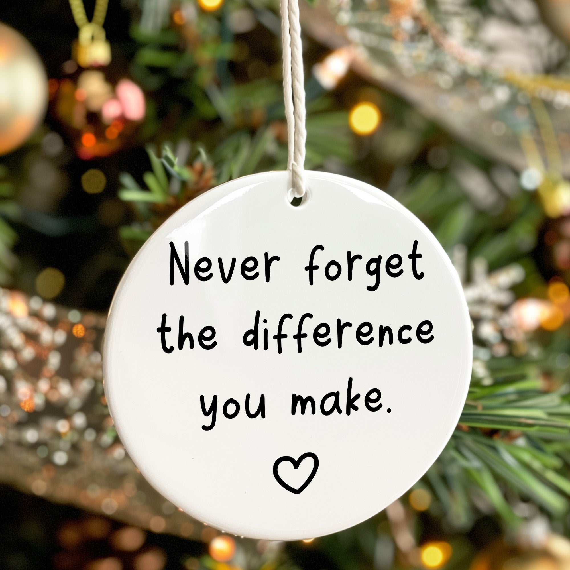 Personalized Ceramic Ornament – "Never Forget the Difference You Make" – Heartwarming Keepsake Gift for Loved Ones - Image 7