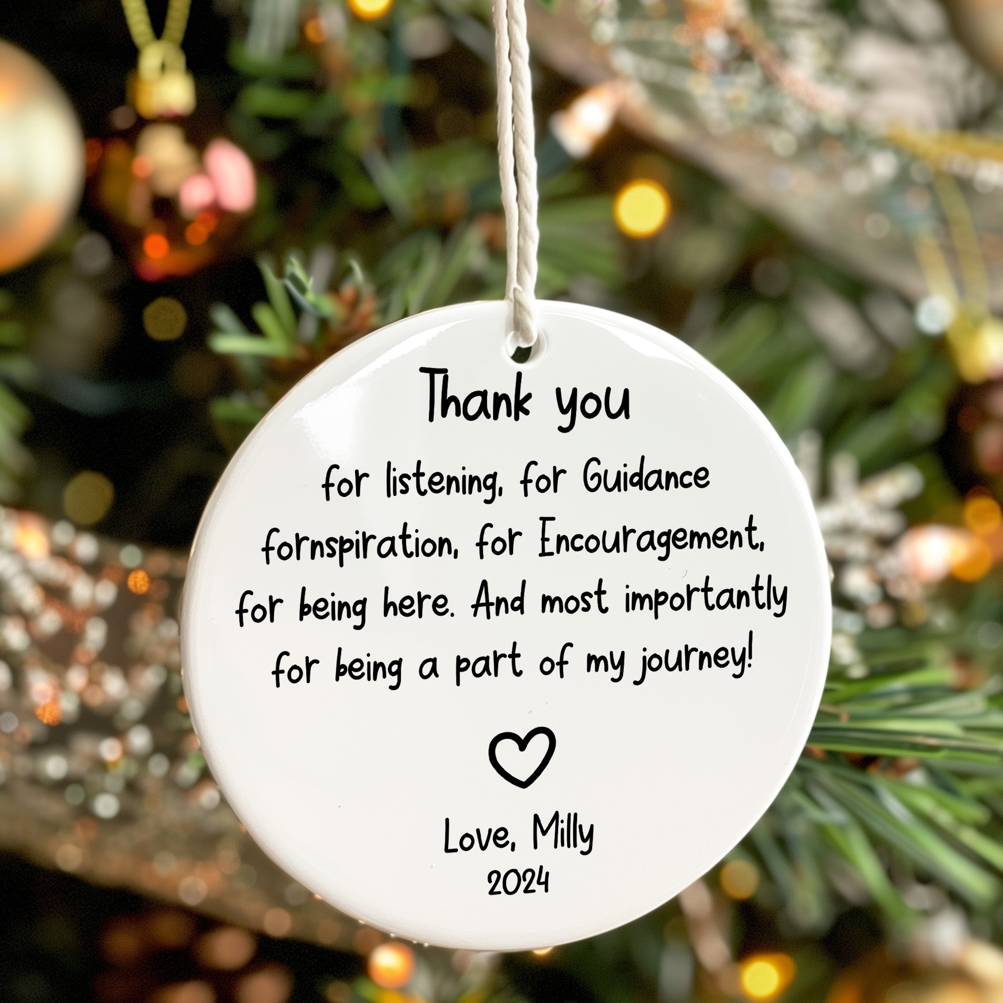 Personalized Thank You Ceramic Ornament - Handcrafted Keepsake for Special Moments and Connections - Image 7